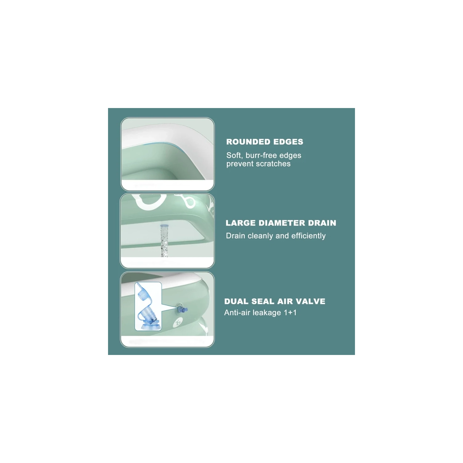 Luxury Spacious Deluxe Inflatable Pool Set | Slide, Sunshade, Foot Pump & Repair Kit - Large Size 103.15" X 68.9" X 23.62"