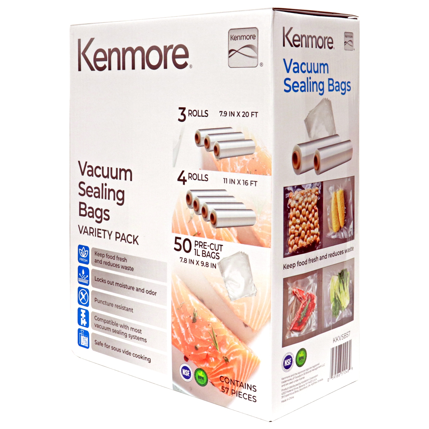 Vacuum Sealer Bag & Roll Variety Pack and Food storage