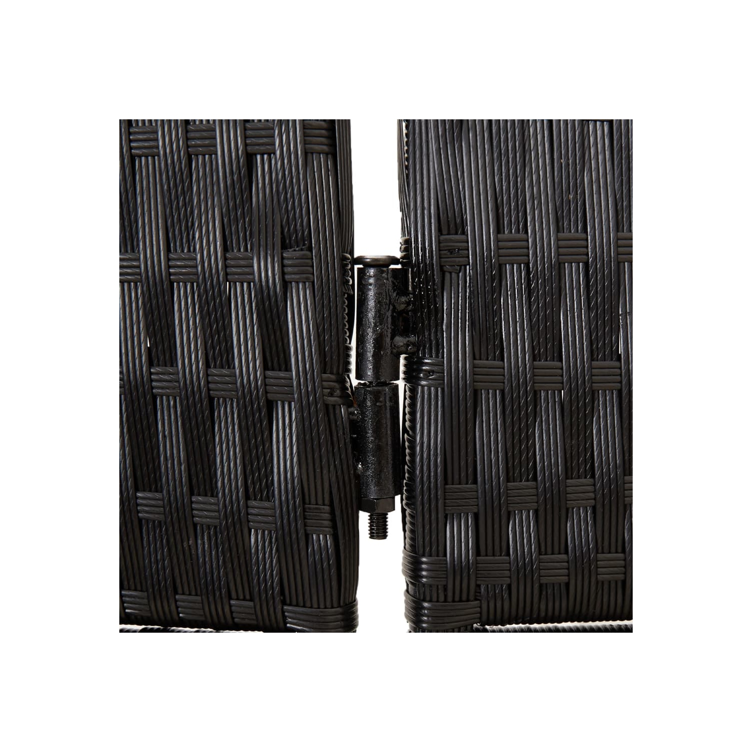 vidaXL Room Divider 6 Panels Black Poly Rattan
