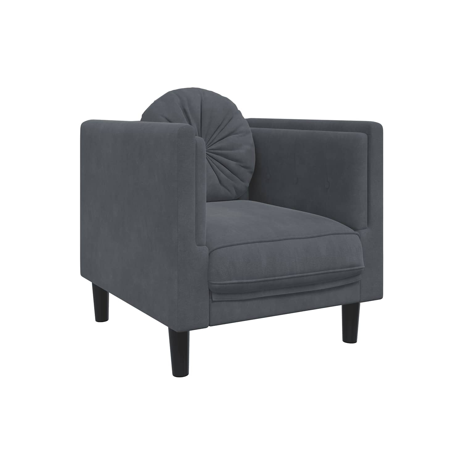 Sofa avec coussin en velours gris foncé vidaXL