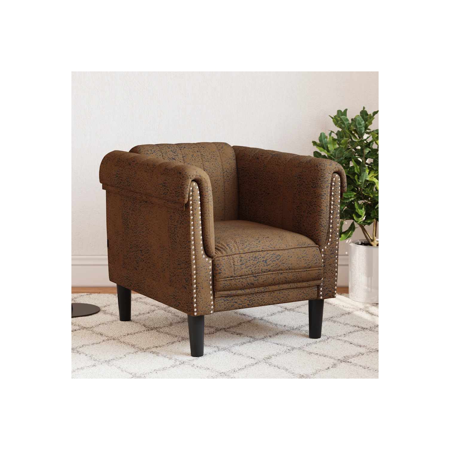Fauteuil de sofa en similicuir brun vidaXL