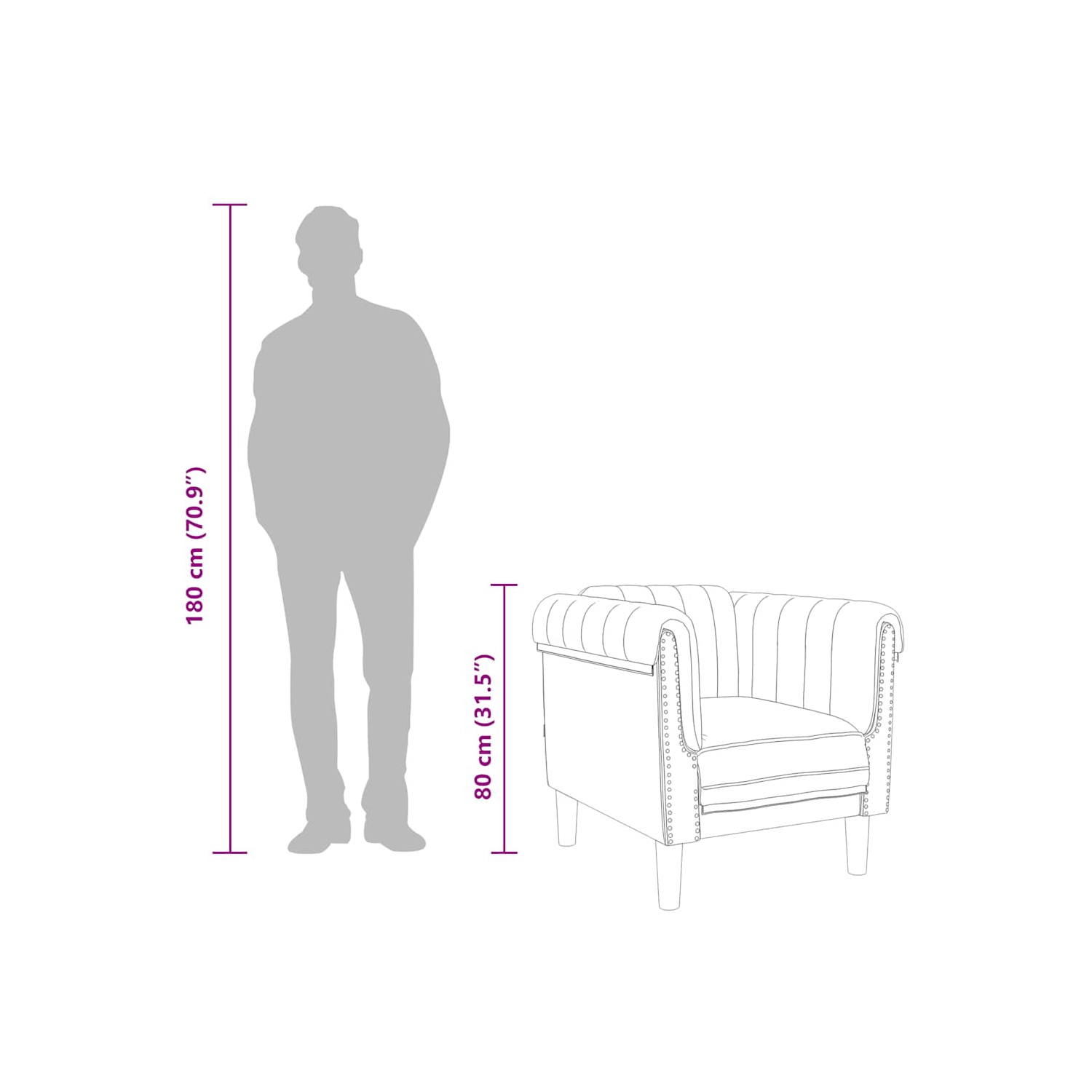 Fauteuil de sofa en similicuir brun vidaXL