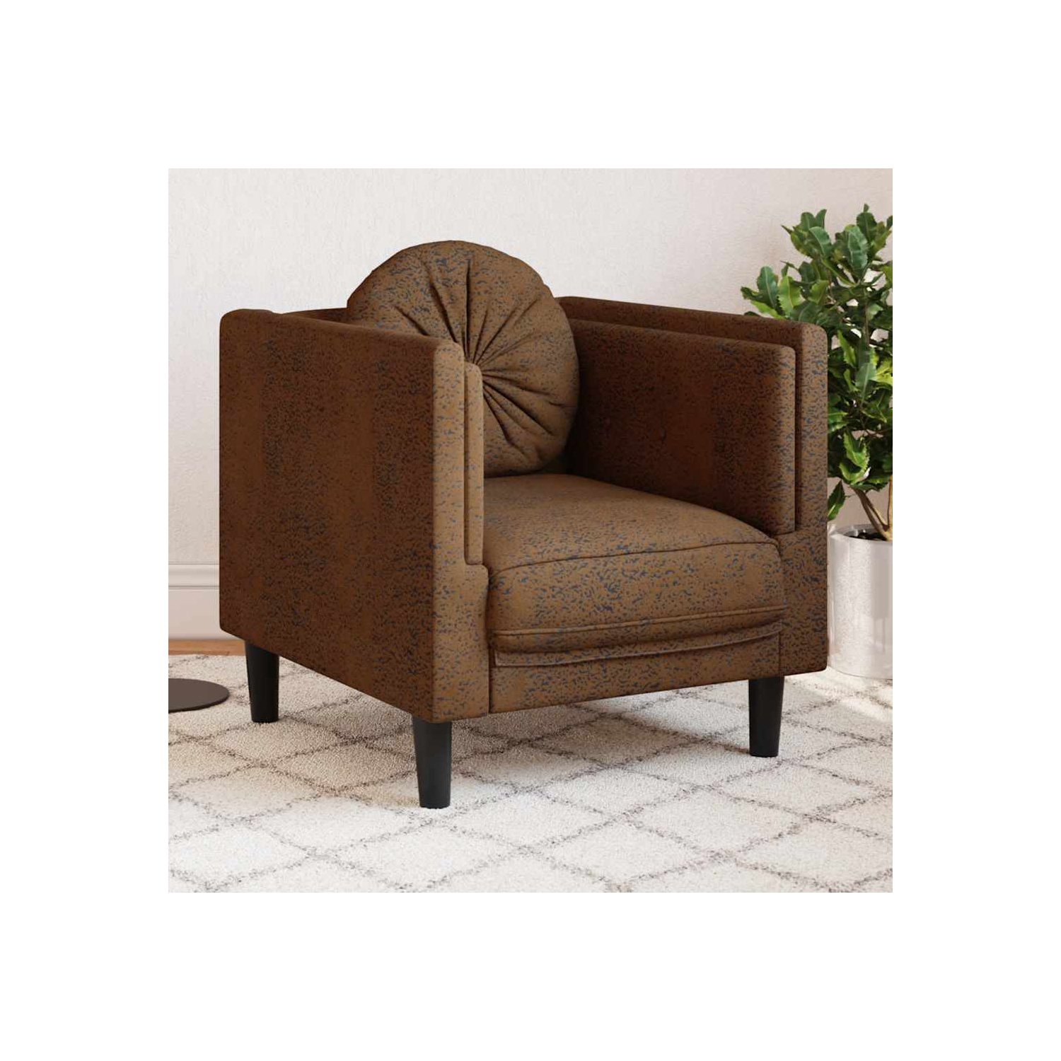 Sofa avec coussin en similicuir brun VidaXL