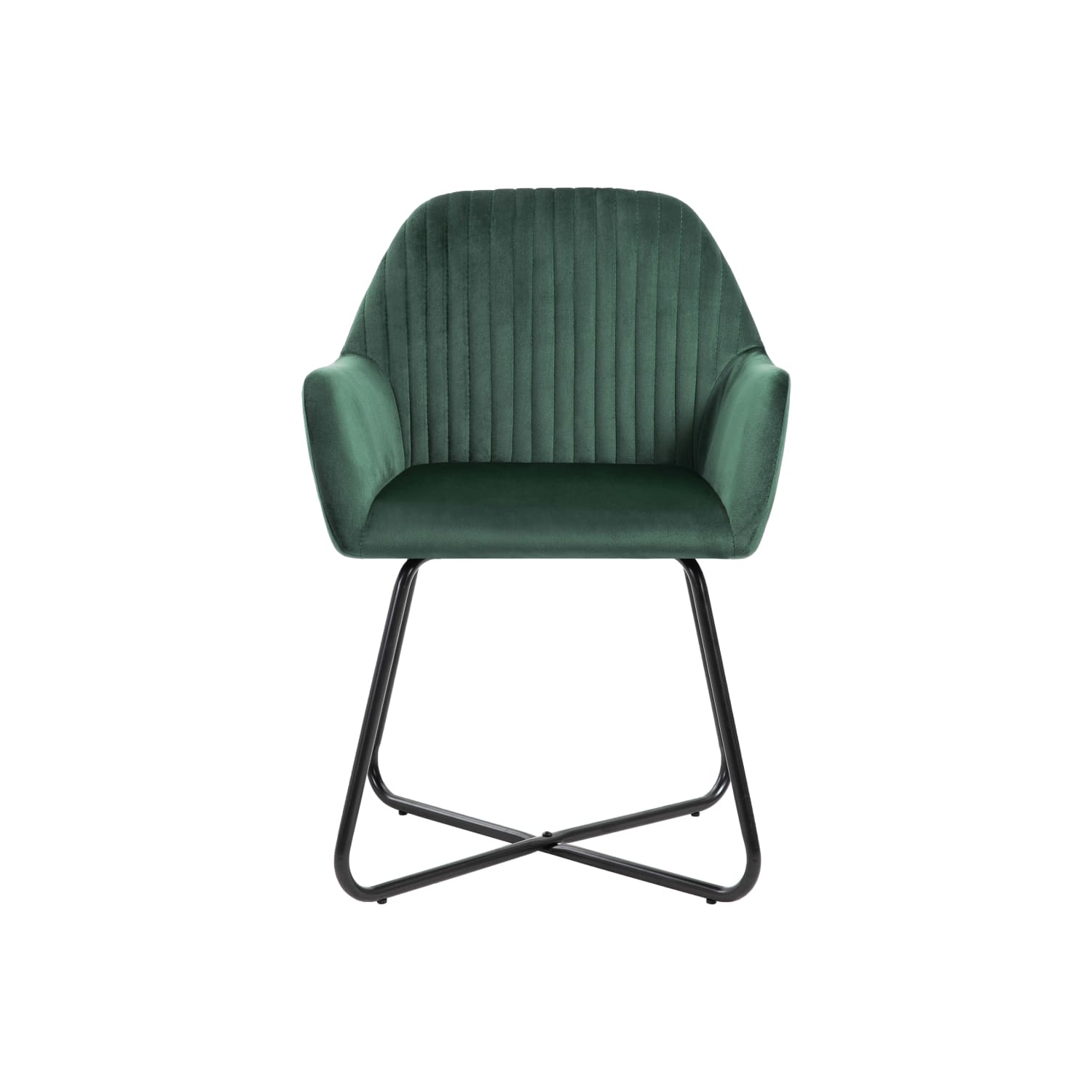 Chaises de salle à manger 4 pièces en velours vert