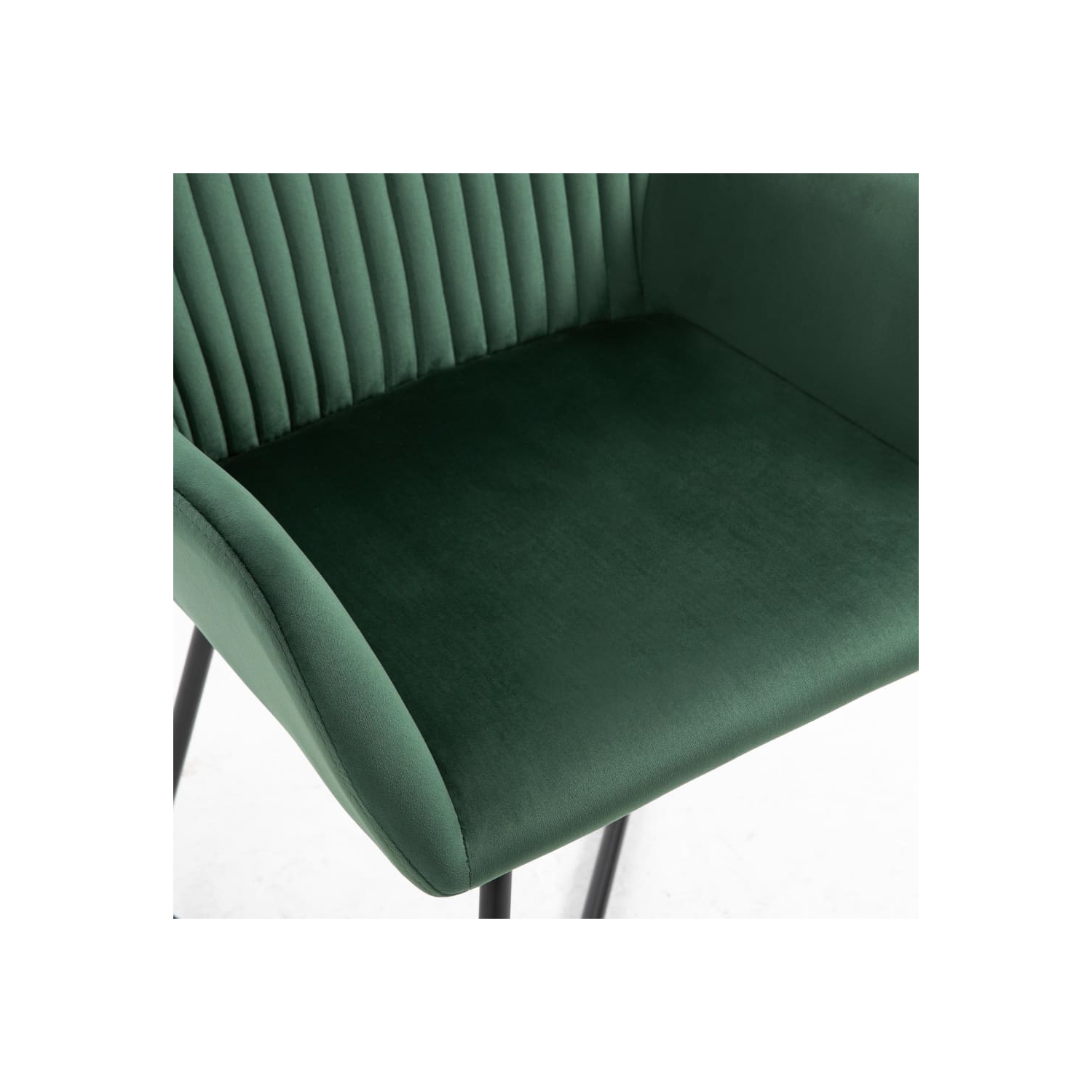 Chaises de salle à manger 4 pièces en velours vert