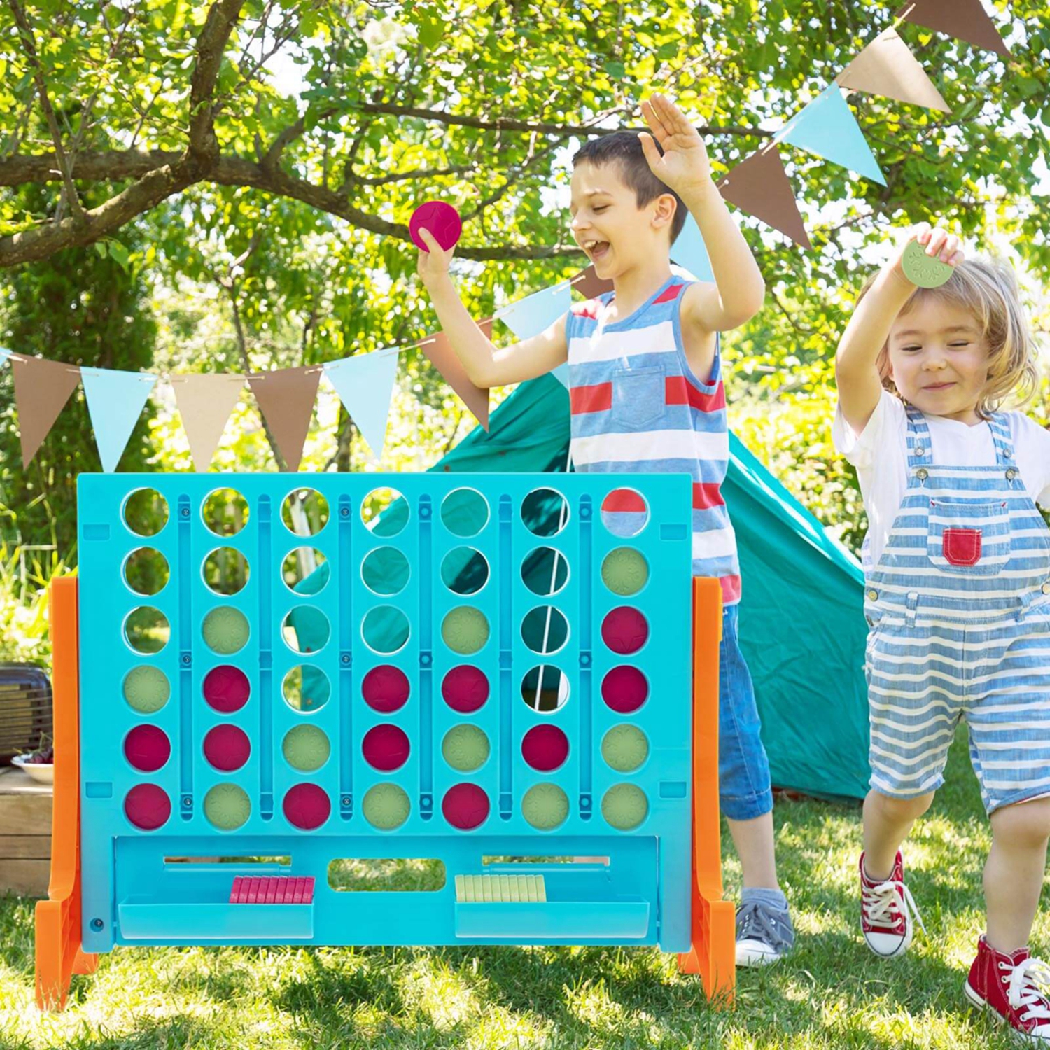 Costway Wall Mounted or Tabletop Giant 4 in a Row Jumbo 4-to-Score Connect Game Set