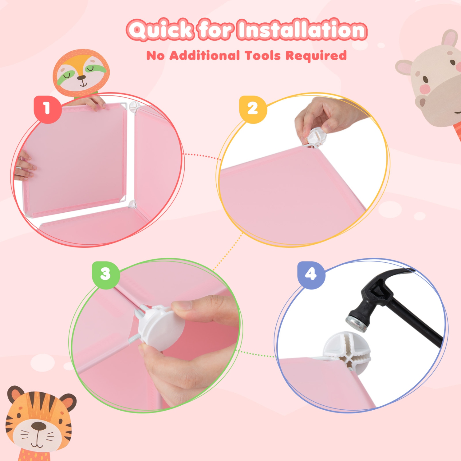 Armoire à 12 cubes avec porte pour chambre de bébé de Costway pour enfants garde-robe pour chambre à coucher