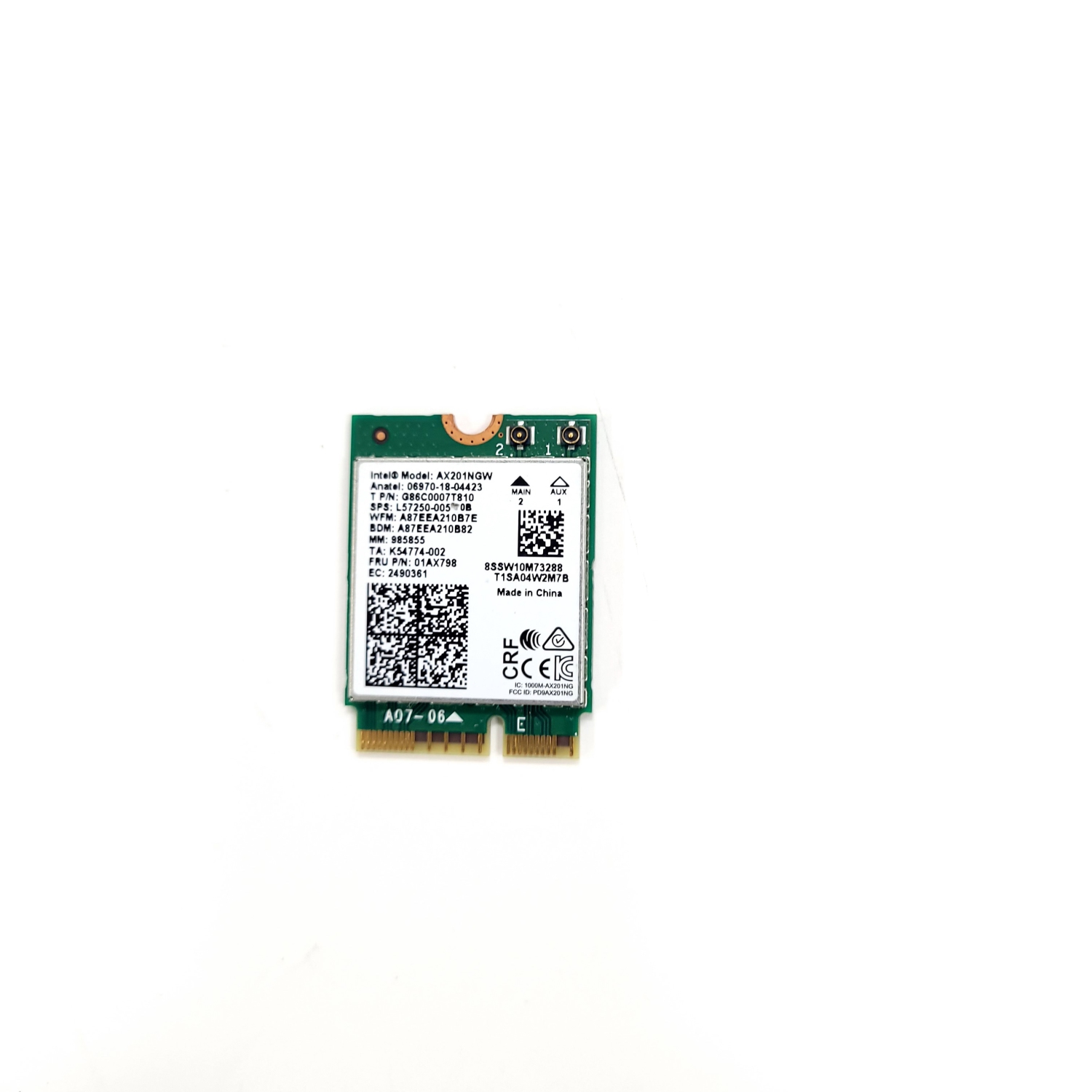 Refurbished Lenovo FRU Intel Harrison Peak 22560 2*2ax+BT5.0 PCIE non-vPro M.2 Module (CNVi). 01AX798