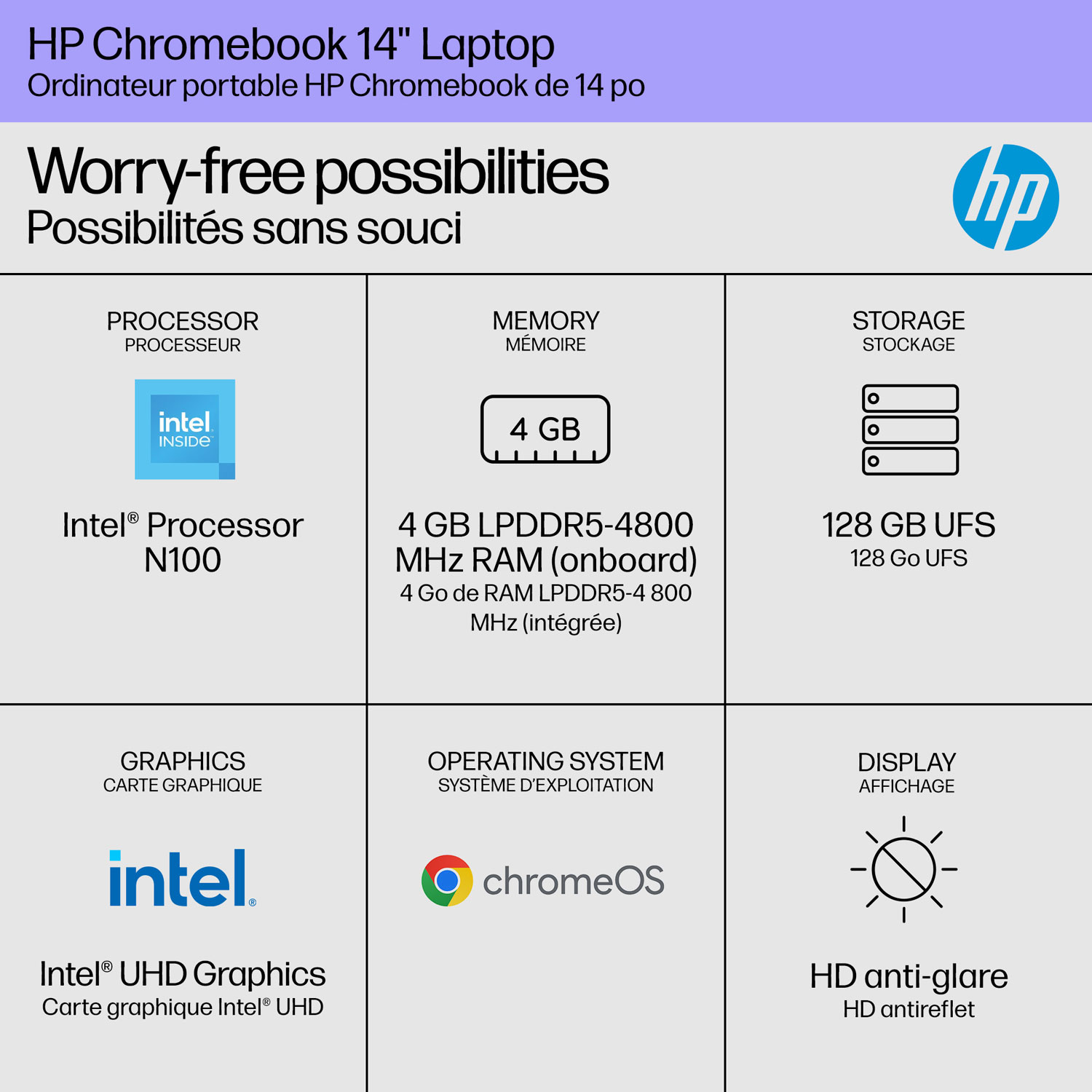 HP 14" Chromebook - Glacier Silver