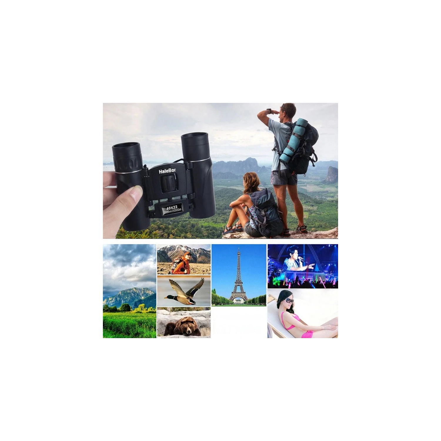 Powerful 40x22 HD Binoculars - 2000M Long Range BAK4 FMC Optics for Travel & Camping