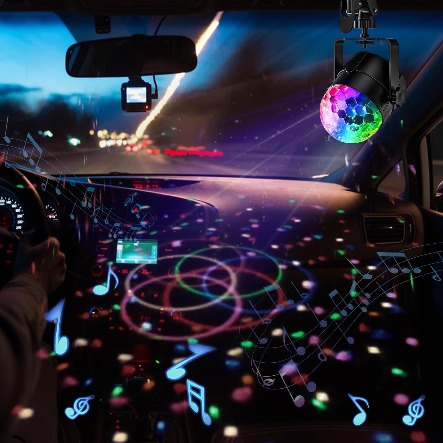 Lampe disco Party Light DJ de YOULIGHTS, lampe stroboscopique à commande vocale avec télécommande, 6 couleurs RVB 7 modes pour la maison, la pièce,