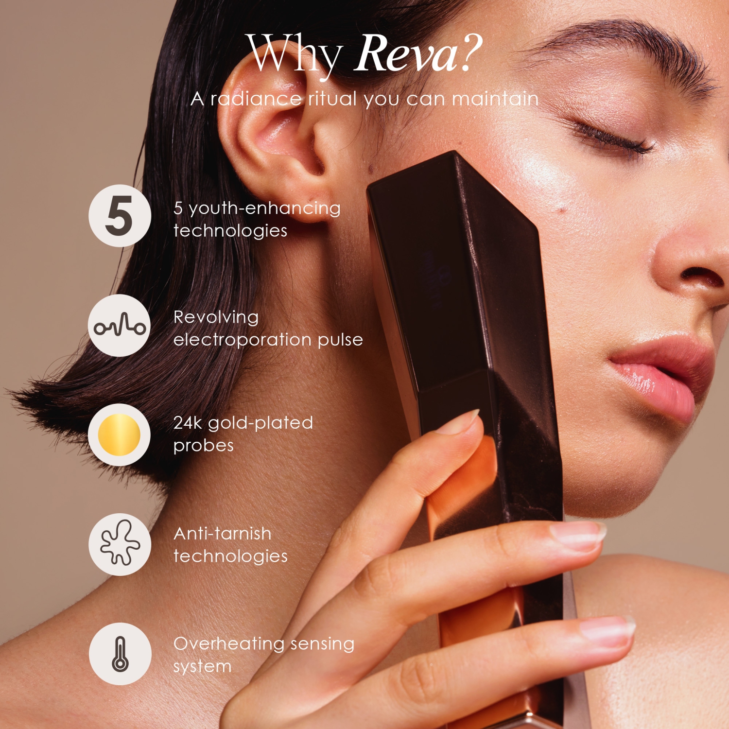 Project E Beauty REVA | Instant Age Renewal Wand | Anti-Aging Facial Massager | Skin Tightening & Lifting | Sculpting & Toning