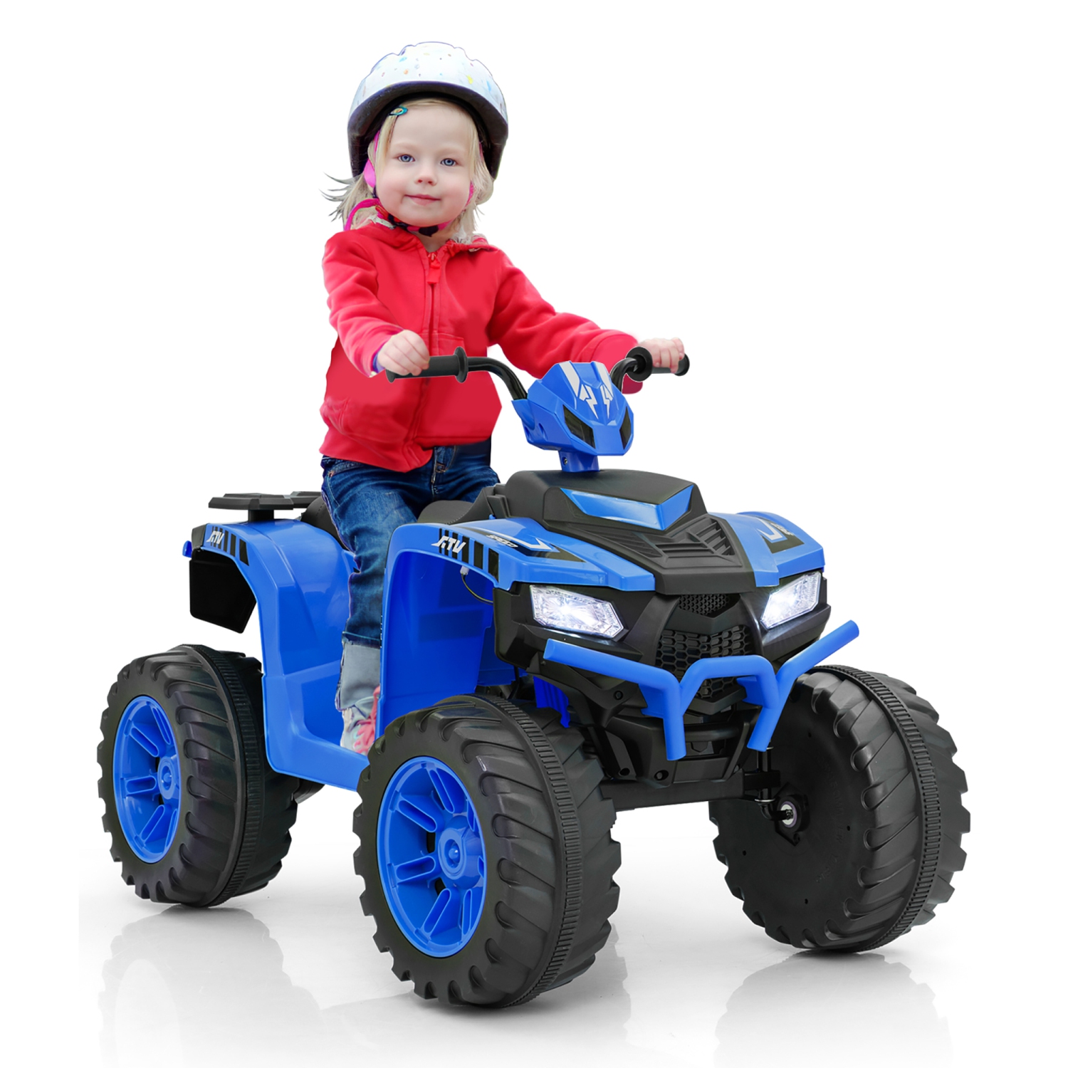Gymax Kids Ride-On ATV 24V Battery Powered Electric Vehicle w/ Wireless Connection Music Radio