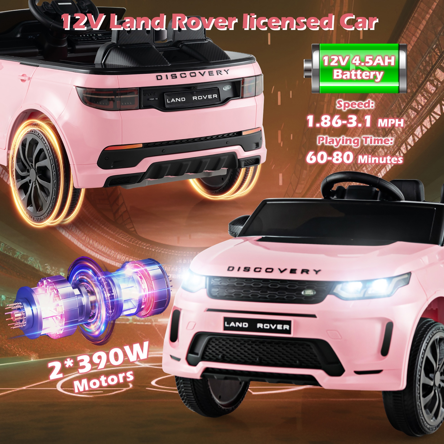 Gymax 12V Kids Ride On Car Licensed Land Rover Electric Vehicle w/ Remote Control