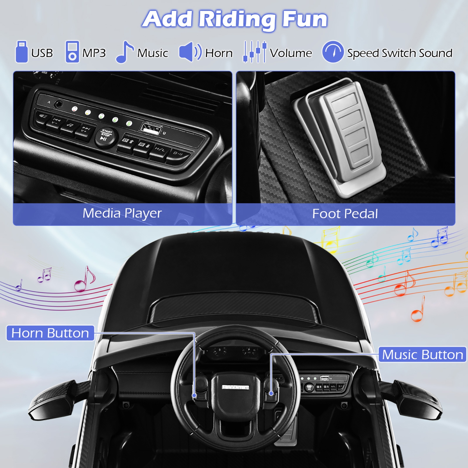 Gymax 12V Kids Ride On Car Licensed Land Rover Electric Vehicle w/ Remote Control