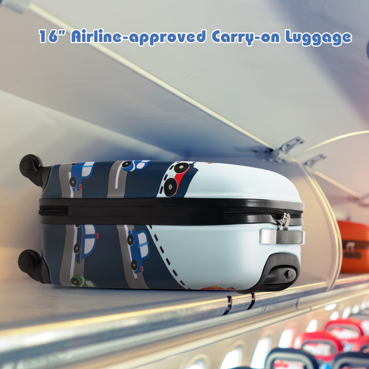 Costway 5 PCS Kids Luggage Set with Backpack Neck Pillow Luggage Tag Lunch Bag Wheels