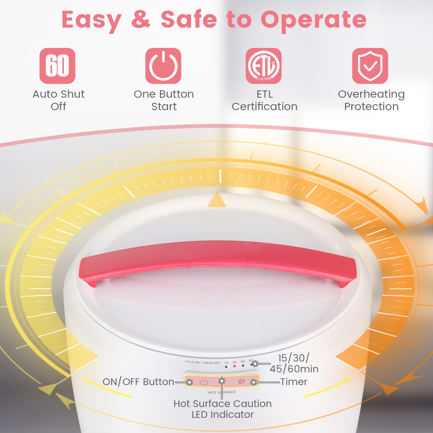 Seau de réchaud pour serviettes de comptoir de Costway avec porte-serviette à arrêt automatique et minuterie