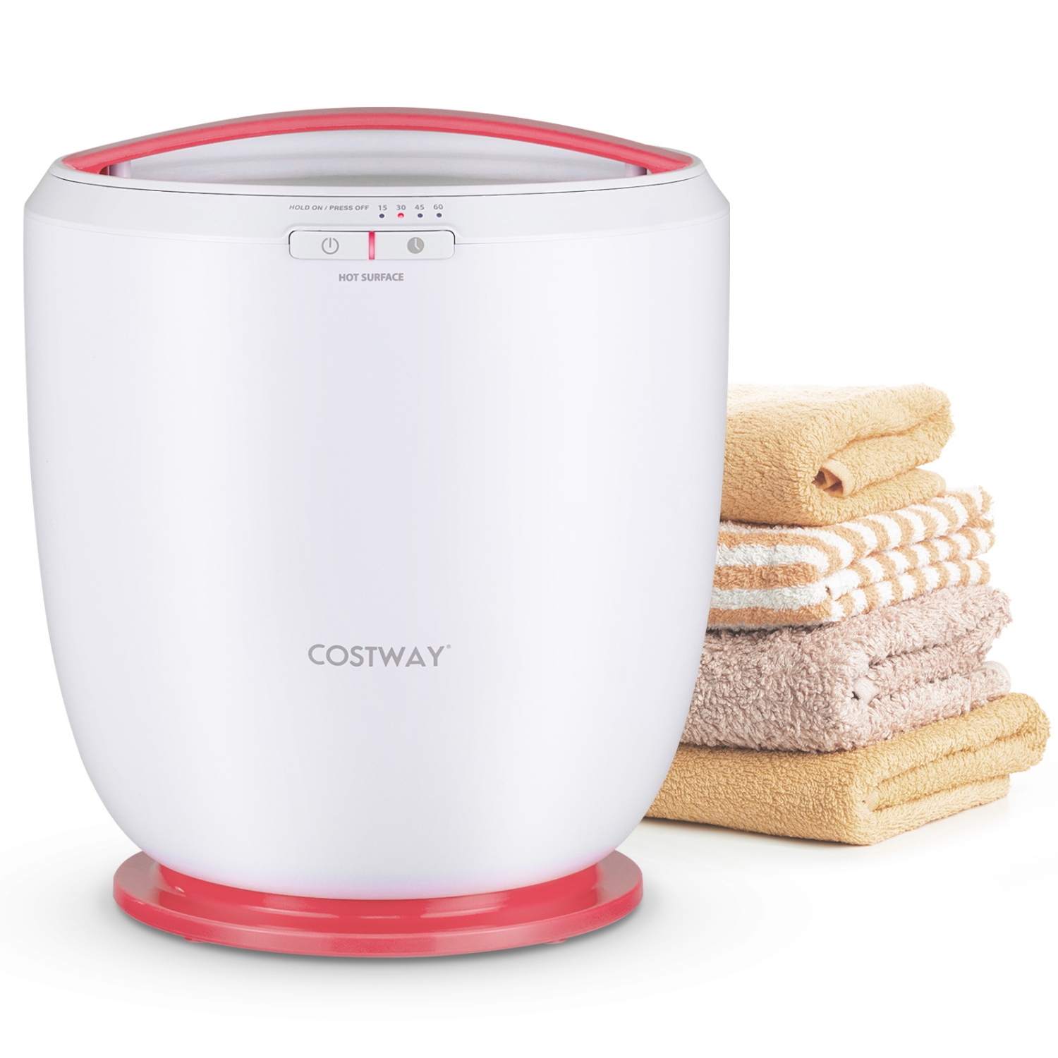 Seau de réchaud pour serviettes de comptoir de Costway avec porte-serviette à arrêt automatique et minuterie
