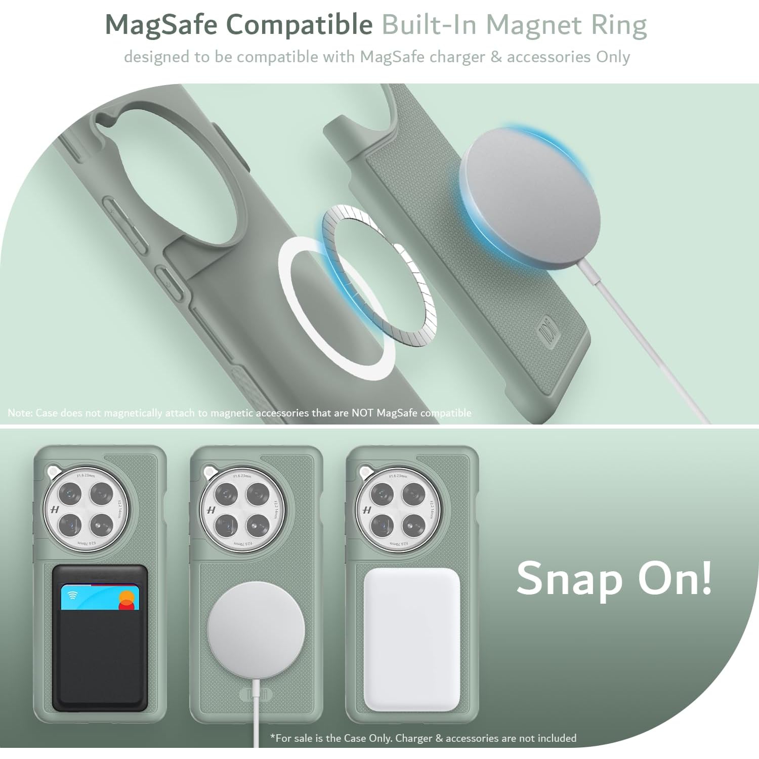 TUDIA MergeGrip OnePlus 12 Case Magsafe Compatible - Green Lily