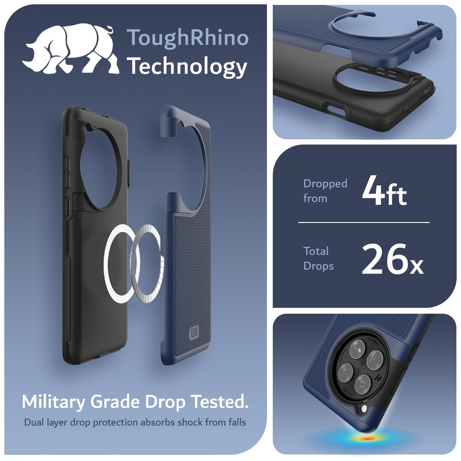 TUDIA MergeGrip OnePlus 12 Case Magsafe Compatible - Indigo Blue