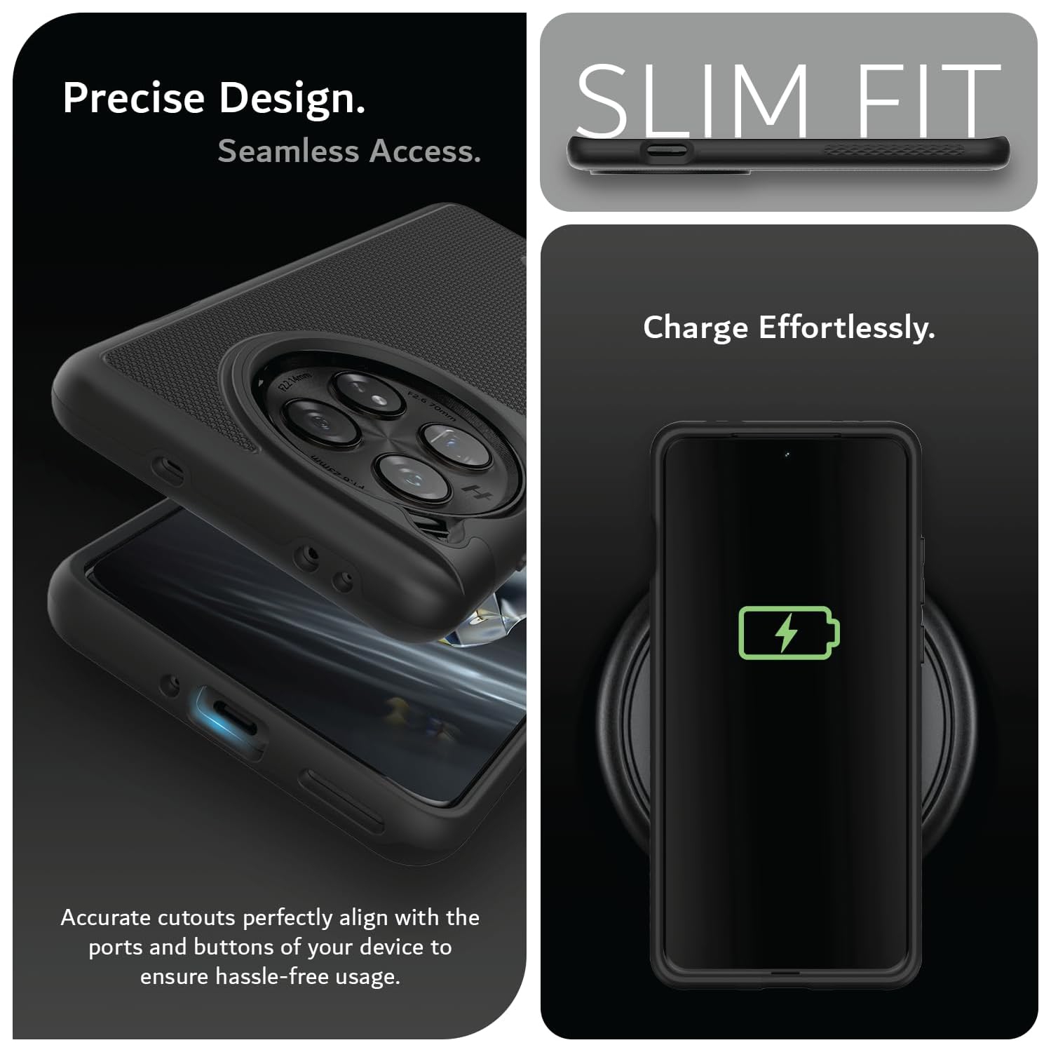 TUDIA MergeGrip OnePlus 12 Case Magsafe Compatible - Matte Black