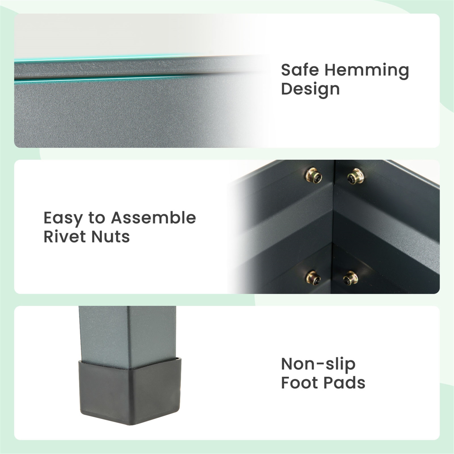 Gymax 46'' x 24'' x 32'' Galvanized Raised Garden Bed w/ Legs Drainage Holes for Flowers