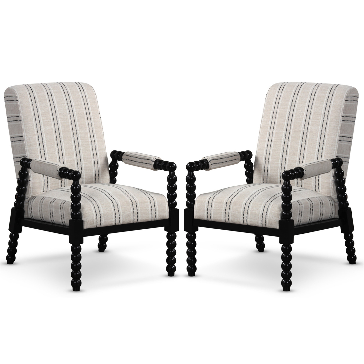 Gymax 2PCS Accent Chair Upholstered Armchair w/ Rubber Wood Frame Ergonomic Backrest