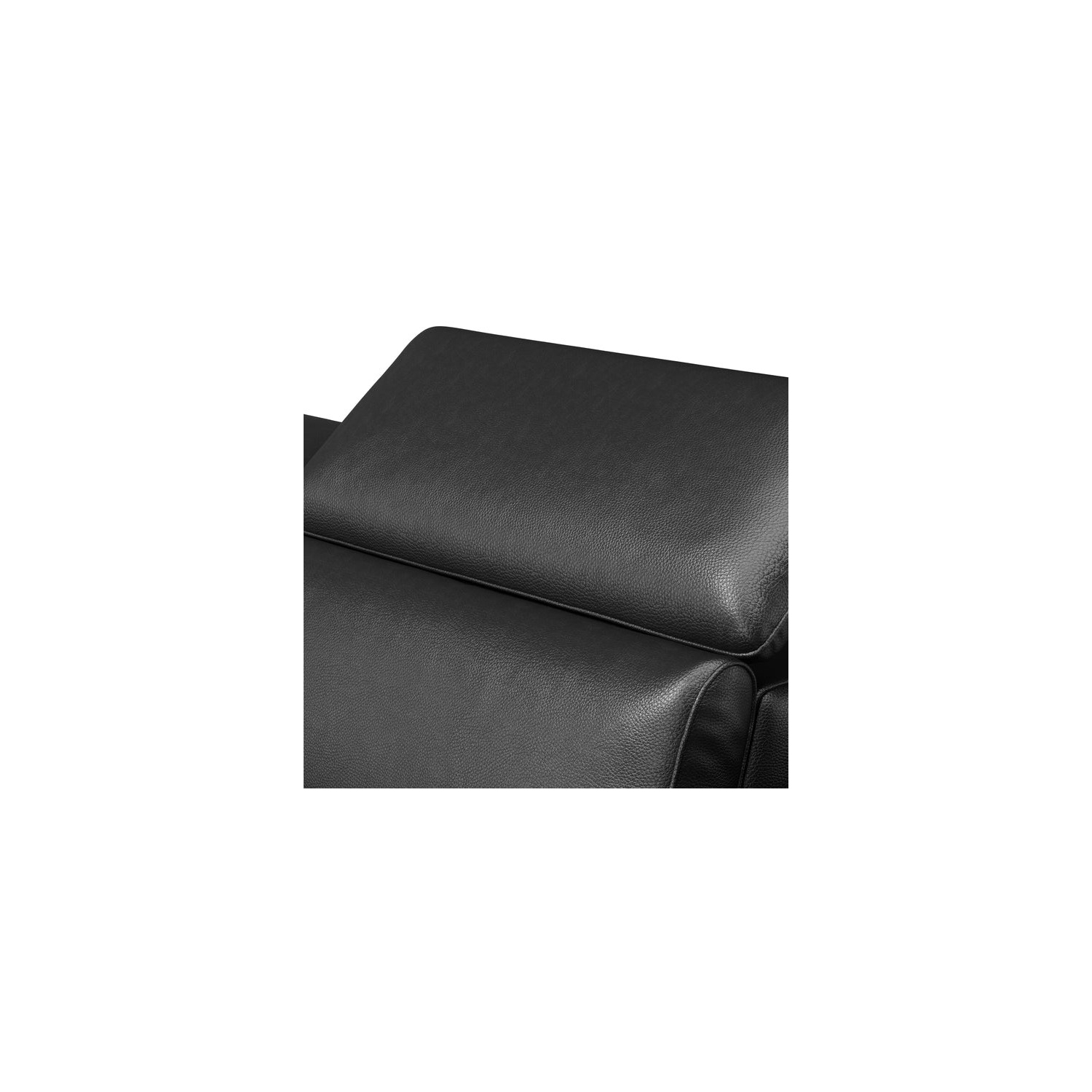 Valencia Pista, divan modulaire inclinable en cuir, fauteuil gauche, noir