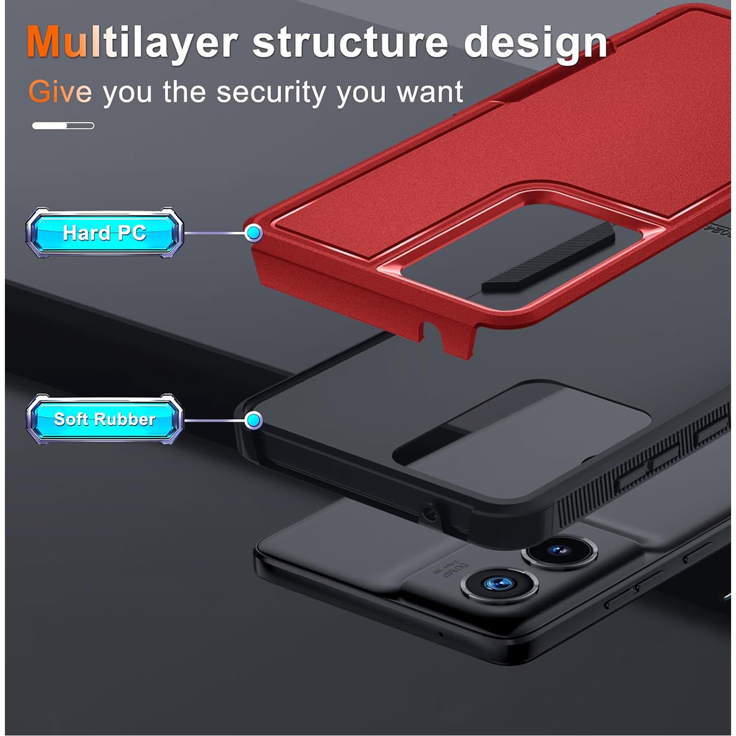 XCRS – Étui rigide Moto G Stylus 5G 2024, Comm double couche, robuste, étui Tuff