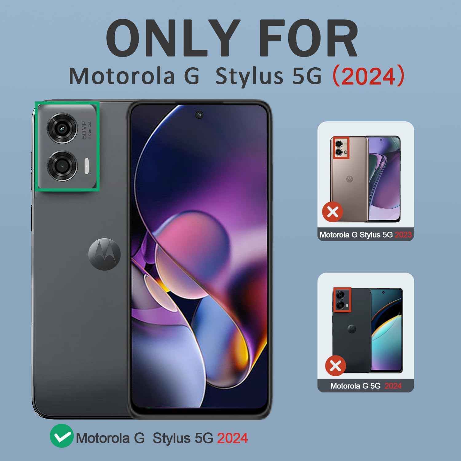XCRS – Étui rigide Moto G Stylus 5G 2024, Comm double couche, robuste, étui Tuff