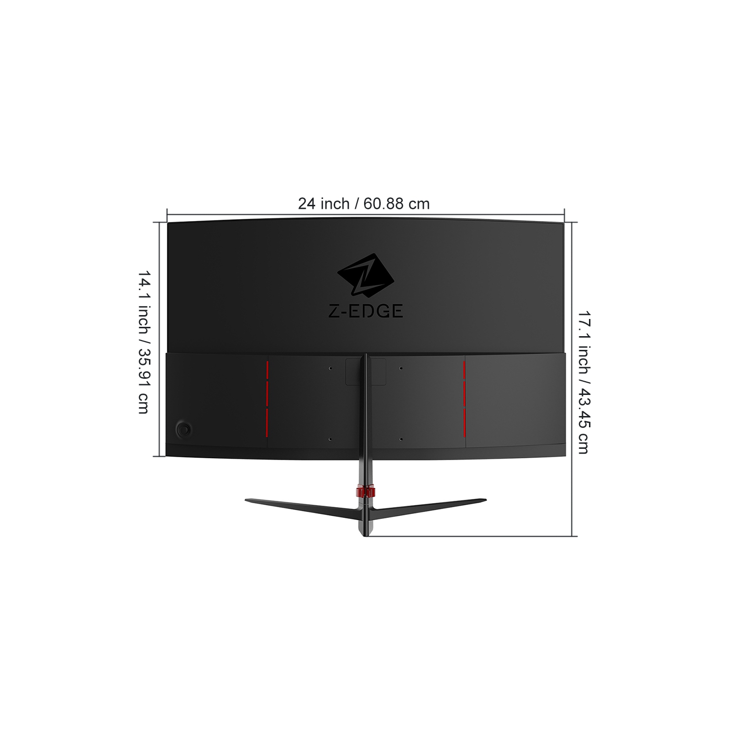 Moniteur de jeu incurvé 1&nbsp;ms 240&nbsp;Hz HD intégrale 1080P UG27P 27 po de Z-EDGE - Noir