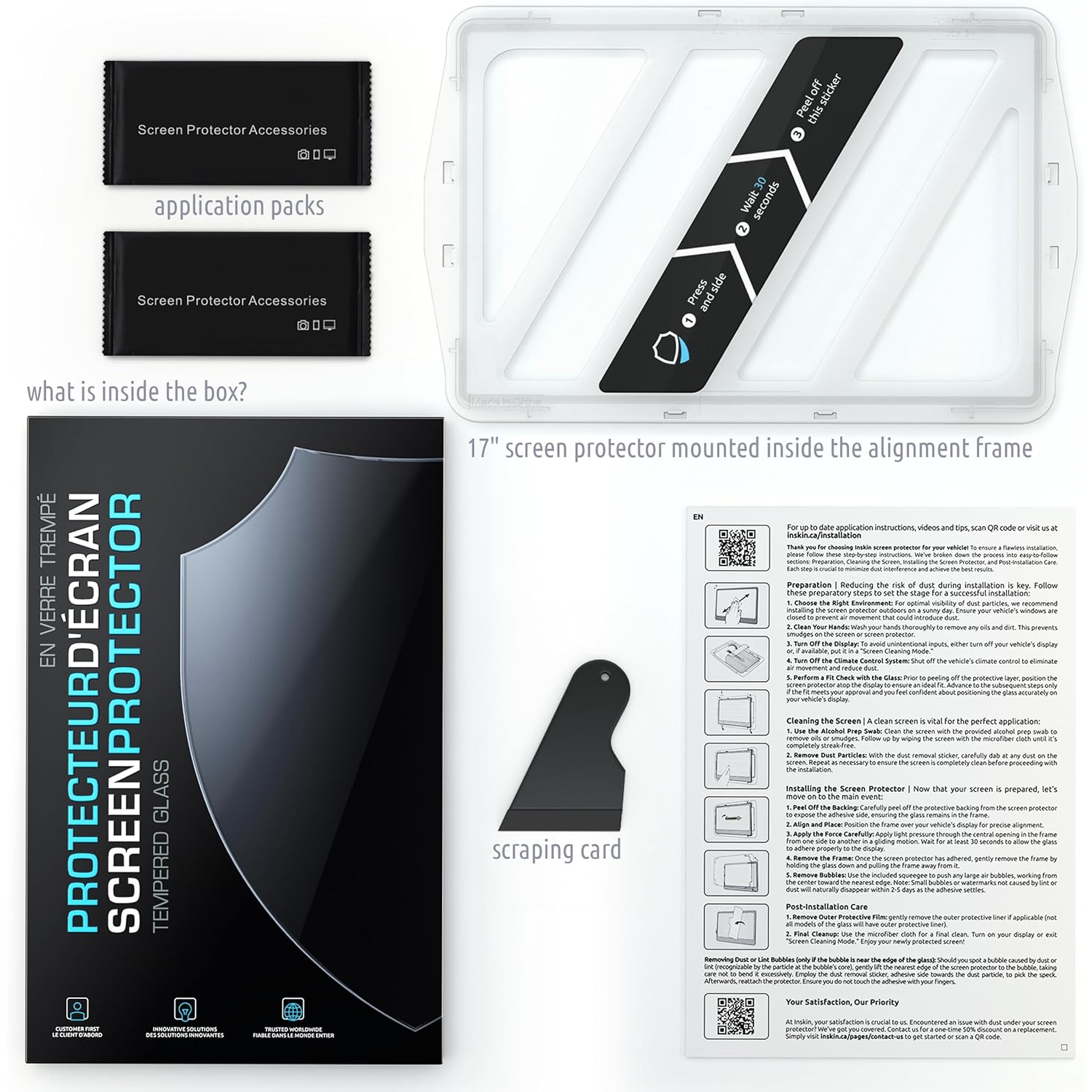 Inskin Screen Protector pour Tesla Model X/Model S (2021-2024), 17&nbsp;po-Dashboard, UHD Clear, Auto-Align, anti-empreintes