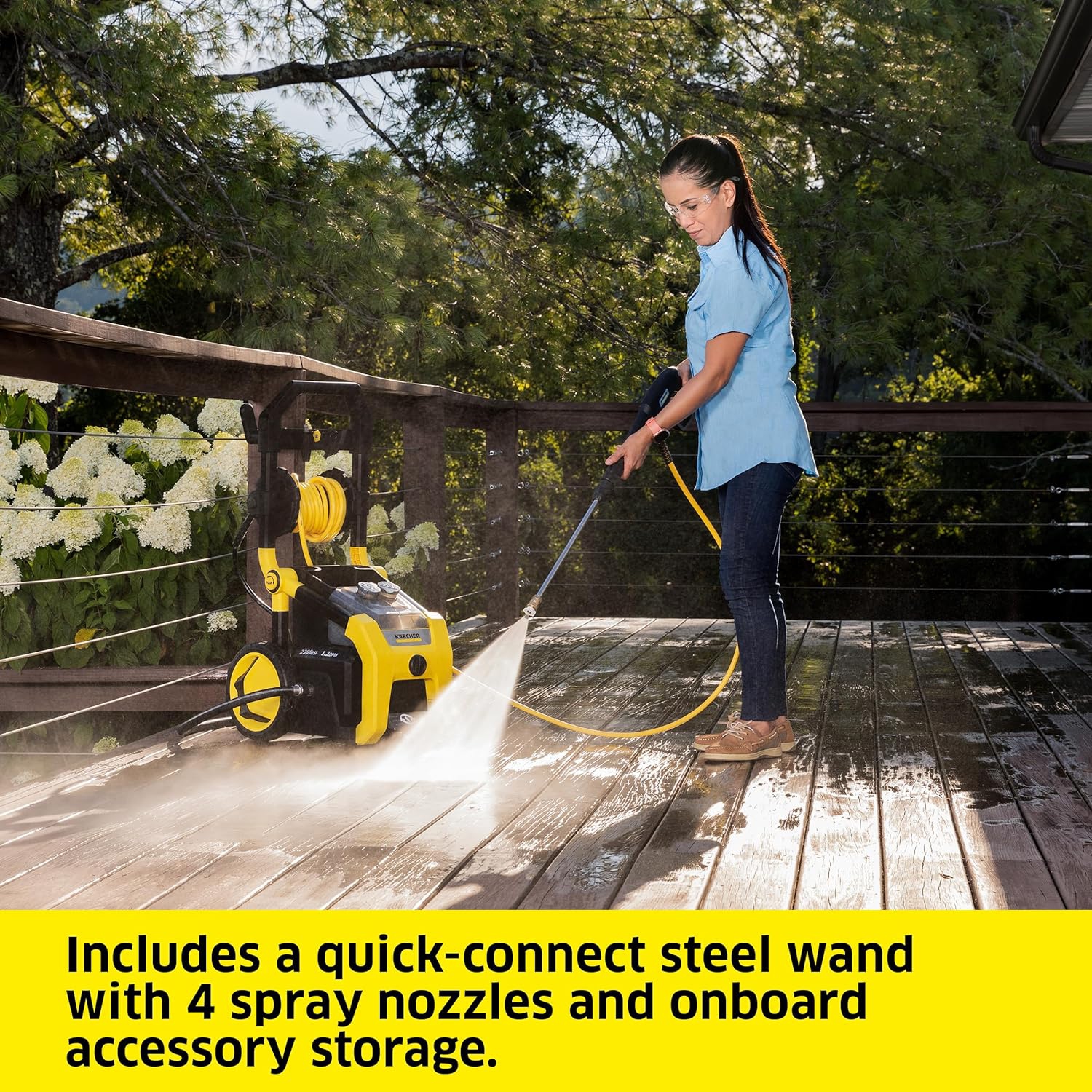 Kärcher K2300PS Max 2875 PSI Electric Pressure Washer with 4 Spray Nozzles - Great for cleaning Cars, Siding, Driveways, Fencing and more - 1.2 GPM