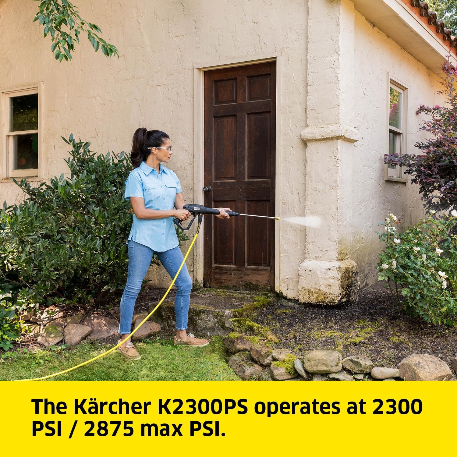 Kärcher K2300PS Max 2875 PSI Electric Pressure Washer with 4 Spray Nozzles - Great for cleaning Cars, Siding, Driveways, Fencing and more - 1.2 GPM