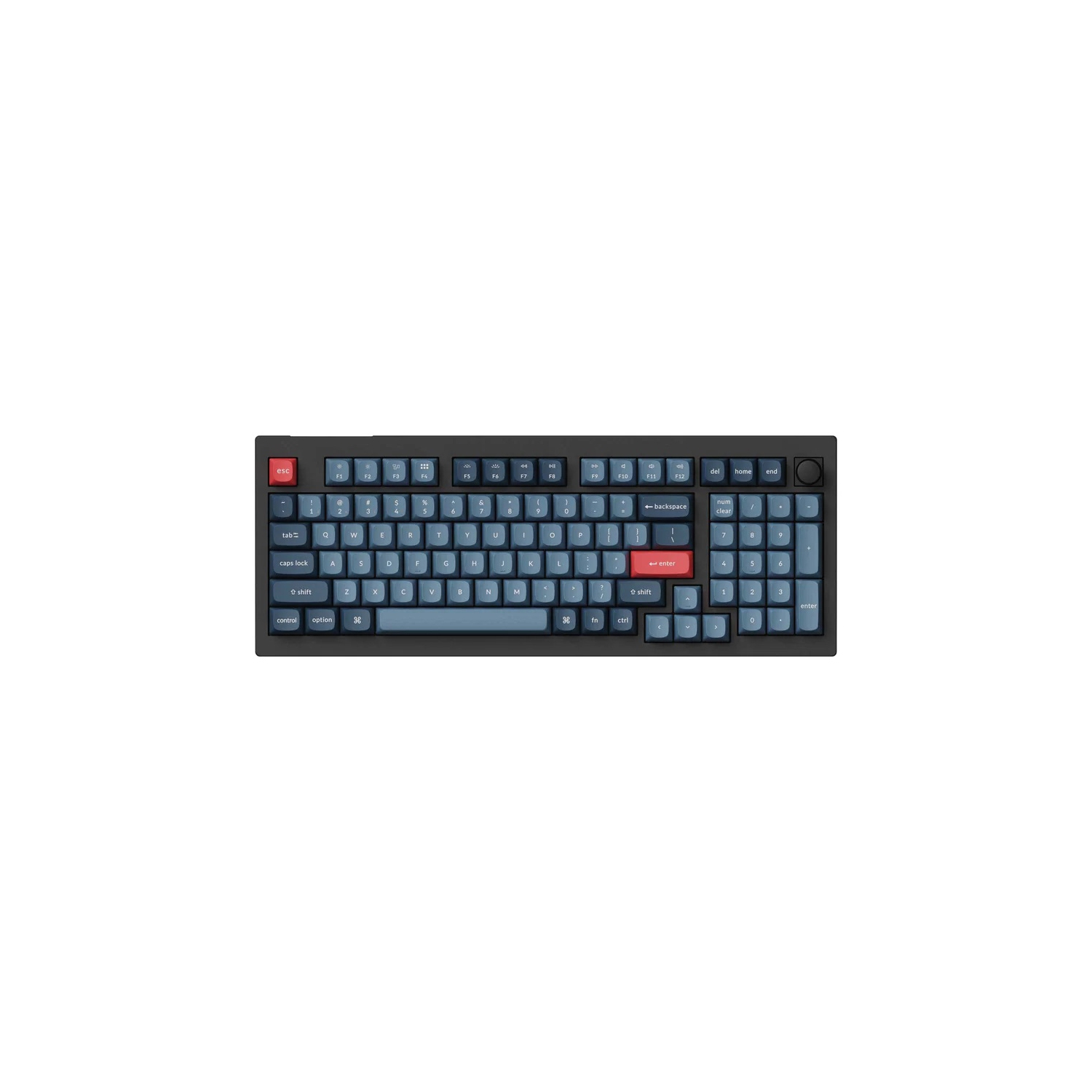 Keychron V5 Max Wireless RGB Mechanical Keyboard - Hot-Swappable, Jupiter Red Switches, ABS Plastic Frame - Knob, 96% Layout (100 Keys), Windows Mac OS Linux, Carbon Black (V5M-D1)