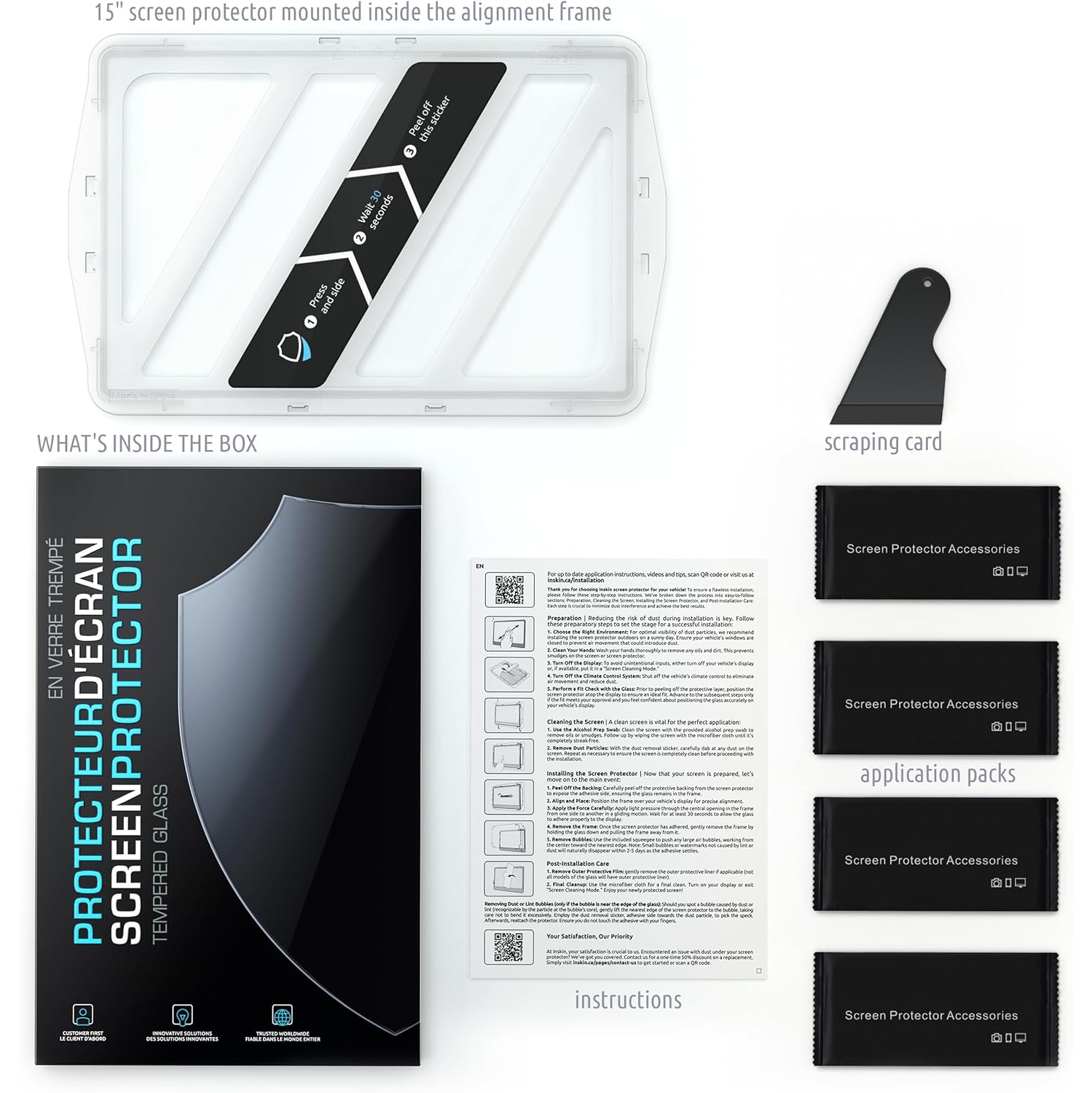 Inskin – Protecteur d’écran pour Tesla Model 3/Model y (2020-2024) – verre à écran tactile pour tableau de bord, antireflet mat, alignement