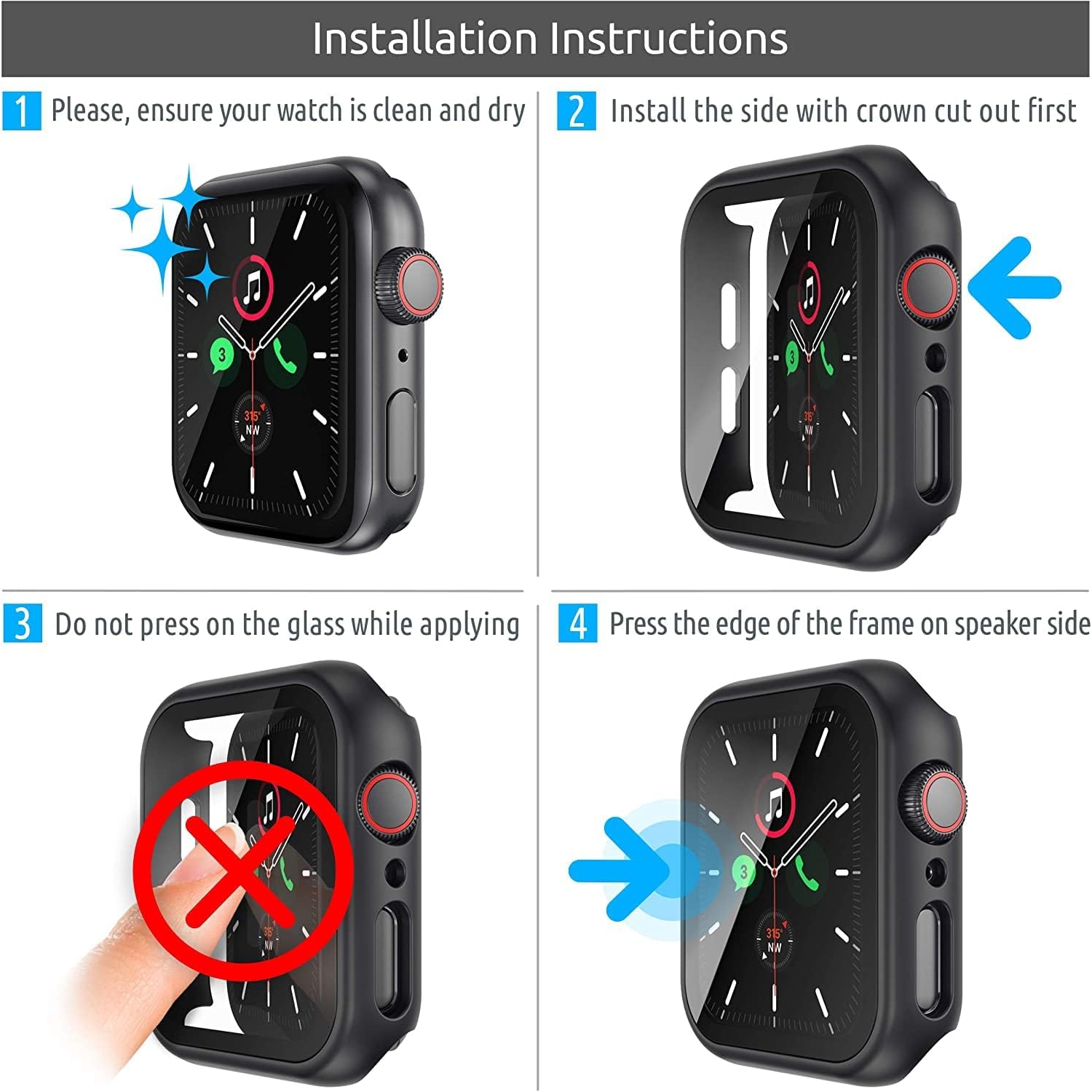 L’étui pour PC d’Inskin avec protecteur d’écran en verre trempé intégré convient aux Apple Watch Series 6/5/4/se. 40&nbsp;mm.Rose.