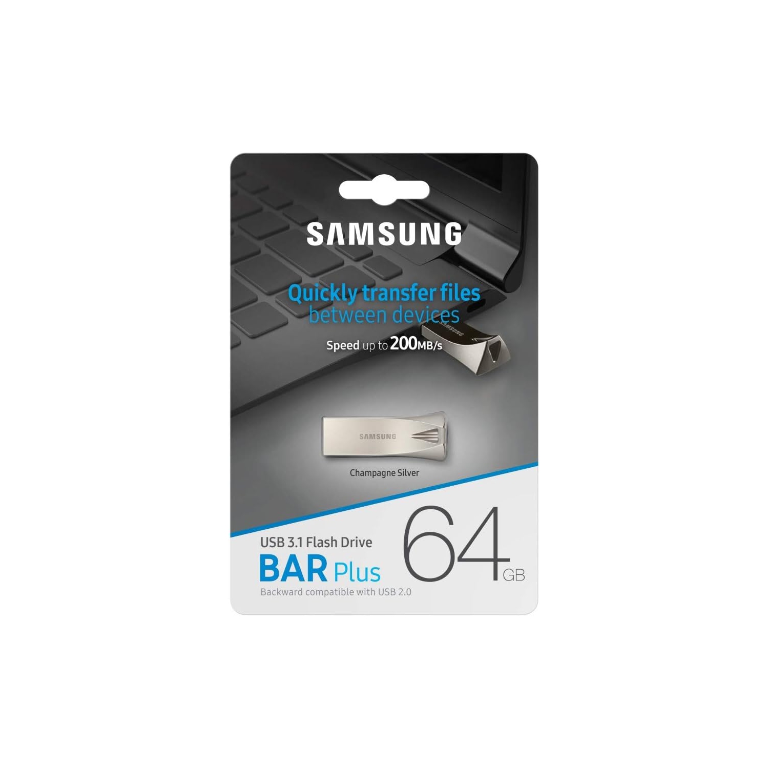 Samsung MUF-64BE 64GB 3.0 (3.1 Gen 1) USB Connecteur type A Argent USB Clé USB