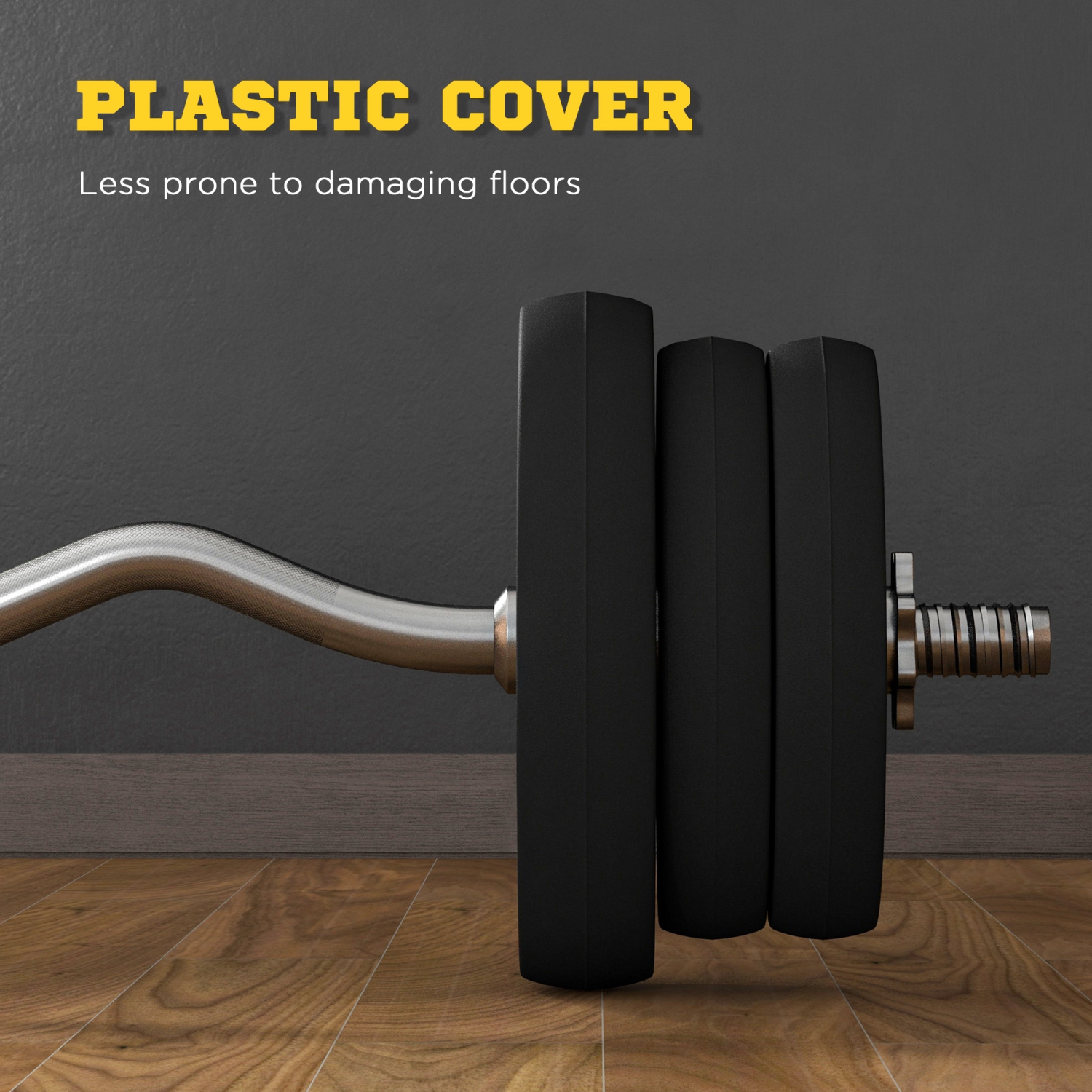 Poids pour haltères de 50LBS lb de Soozier, poids réglables pour gymnase à domicile avec barre pour développer le poids et poignée antidérapante,