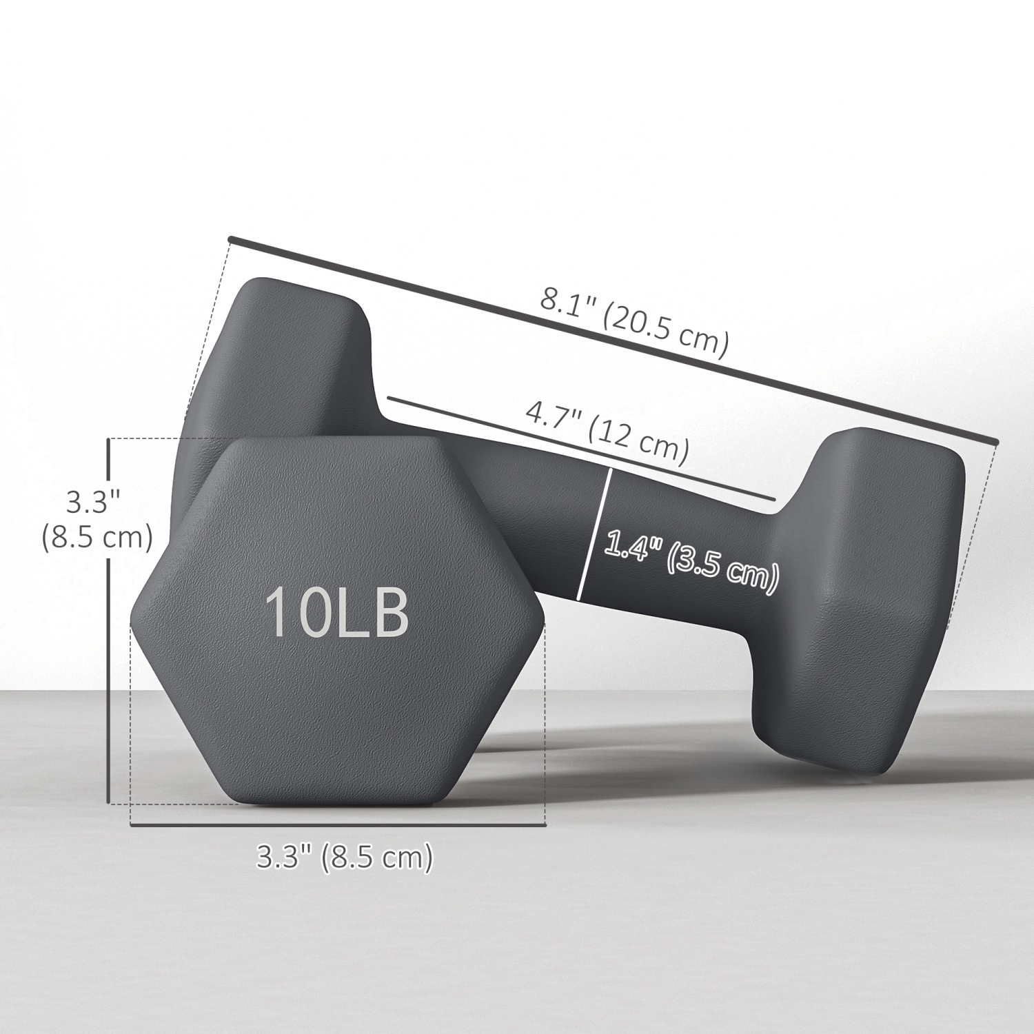 Soozier – Ensemble de 2 haltères hexagonaux, paire de poids avec prise antidérapante pour entraînement à domicile, 2 x 10LBS lb