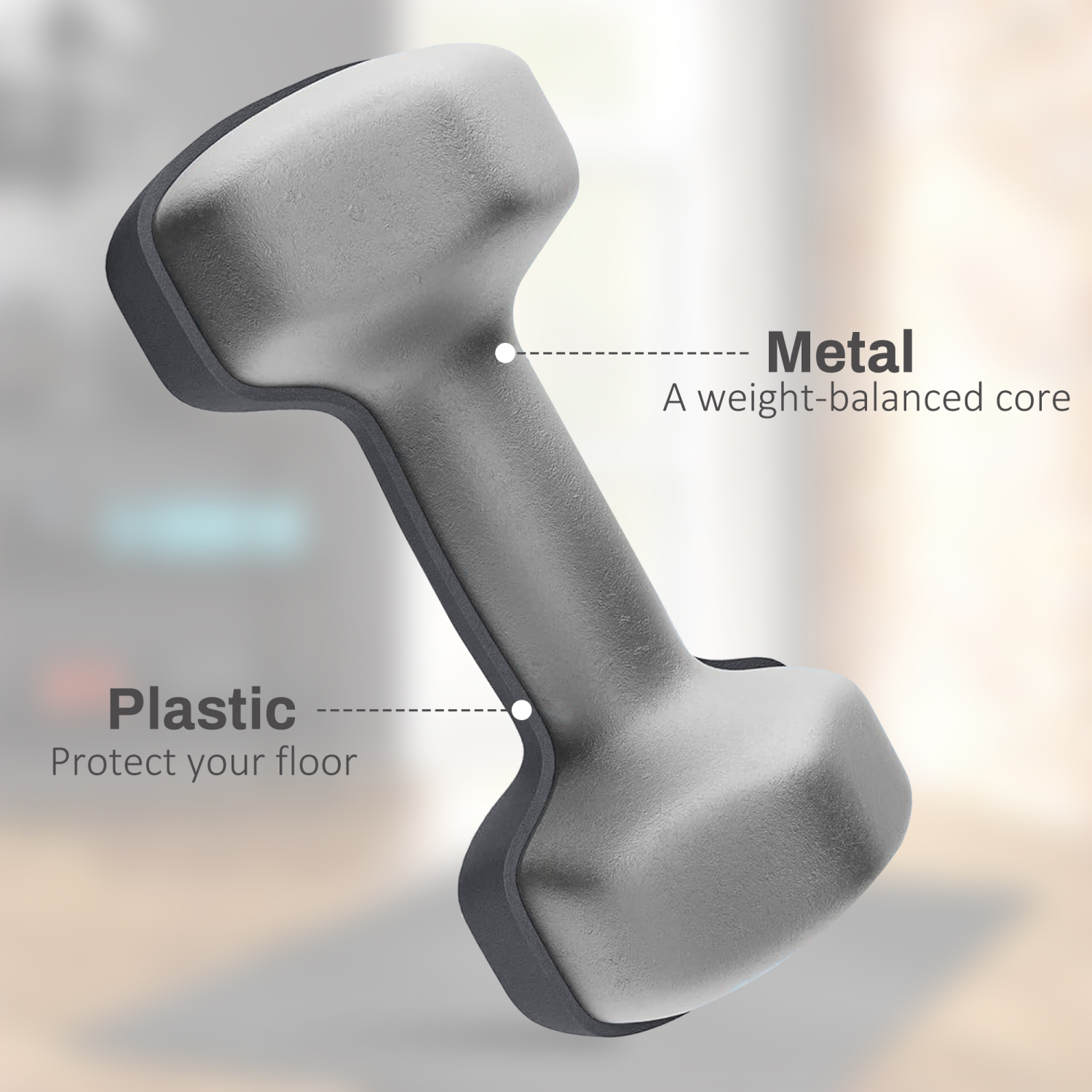 Soozier – Ensemble de 2 haltères hexagonaux, paire de poids avec prise antidérapante pour entraînement à domicile, 2 x 10LBS lb