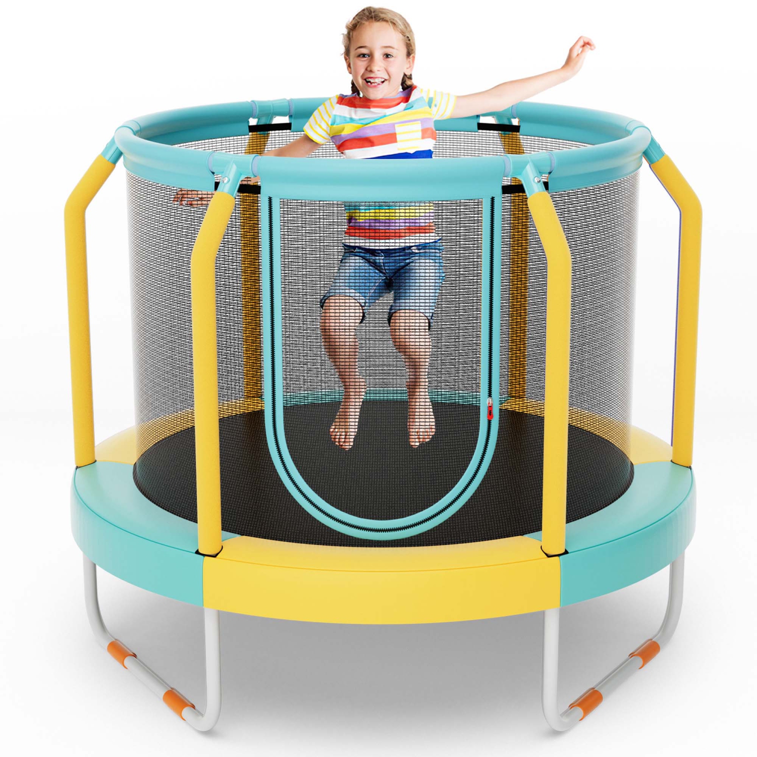 Mini trampoline de 48 po avec cadre en métal robuste à pattes en U de Costway