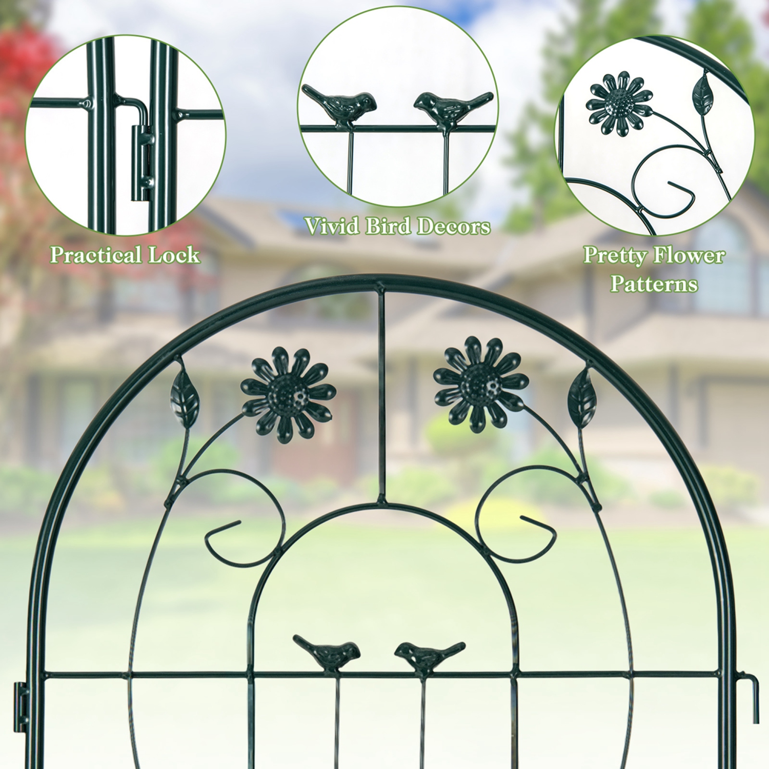 Costway 4 Pack Rustproof Metal Garden Trellis 71" x 20" Wire Lattice Panel for Patio