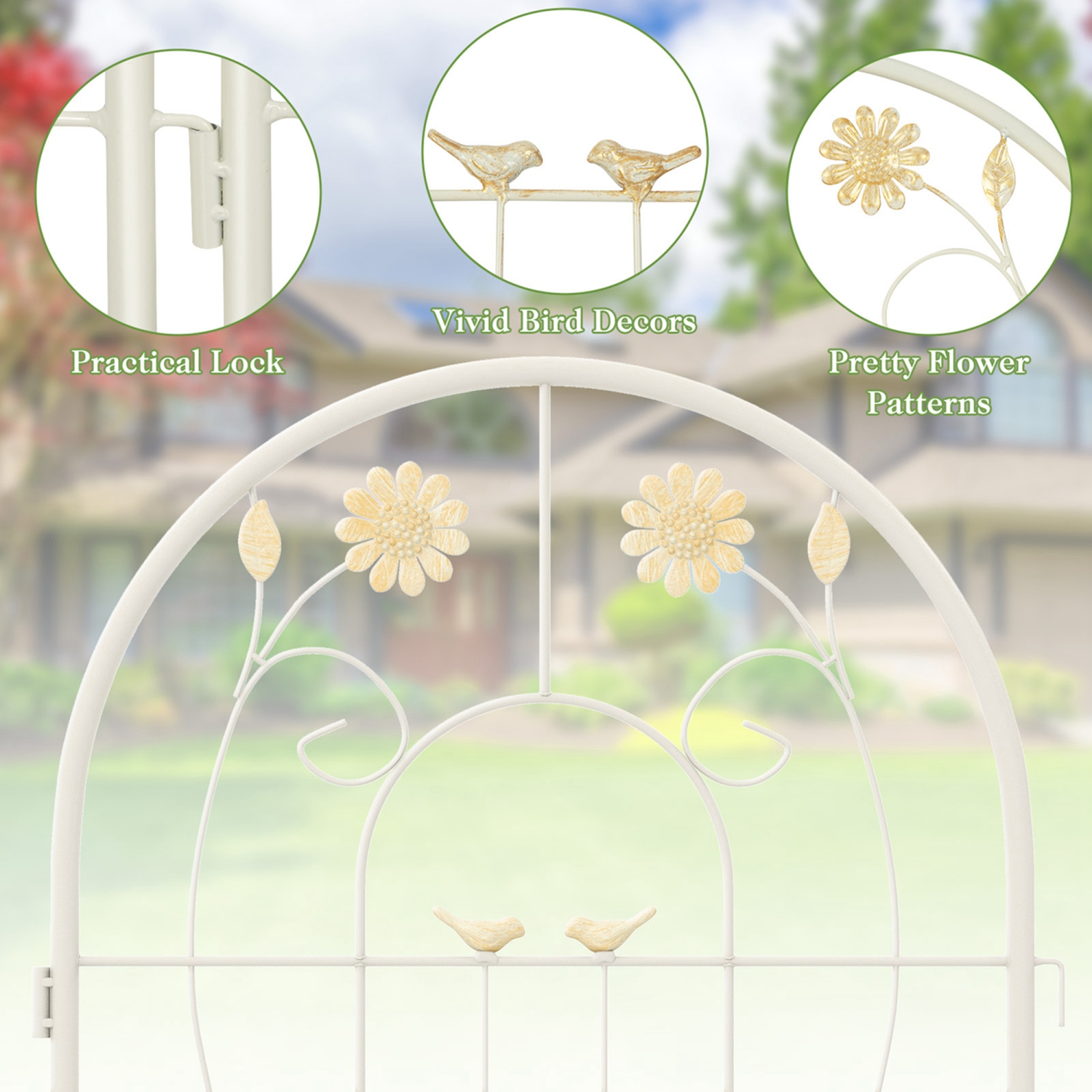 Costway 4 Pack Rustproof Metal Garden Trellis 71" x 20" Wire Lattice Panel for Patio