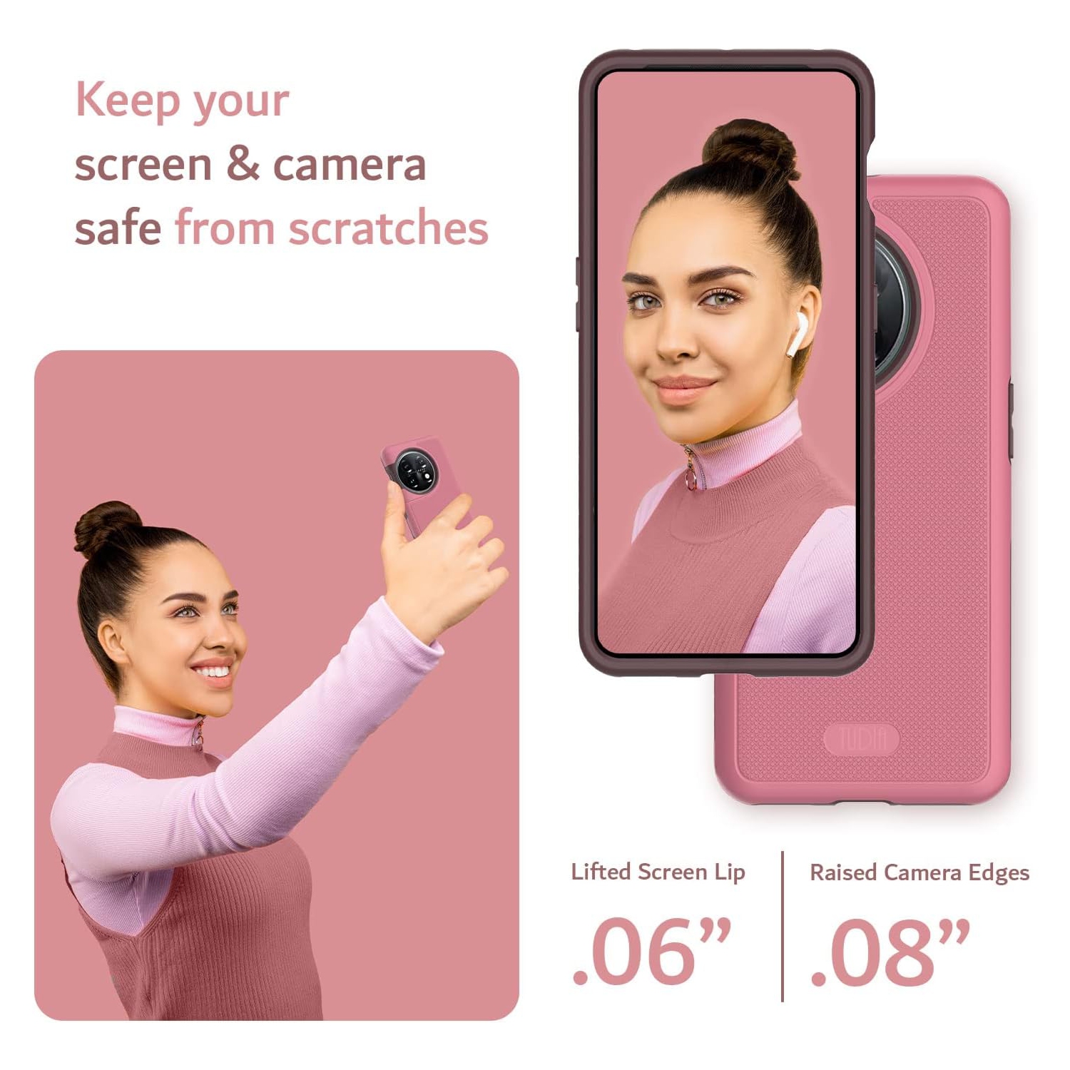 TUDIA MergeGrip OnePlus 11 Case 5G Dual Layer - Smokey Pink