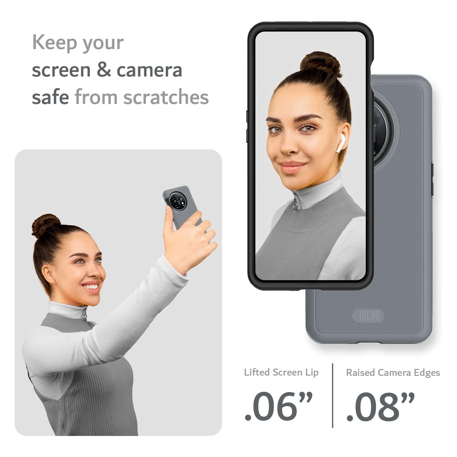 TUDIA MergeGrip OnePlus 11 Case Military Grade - Gray