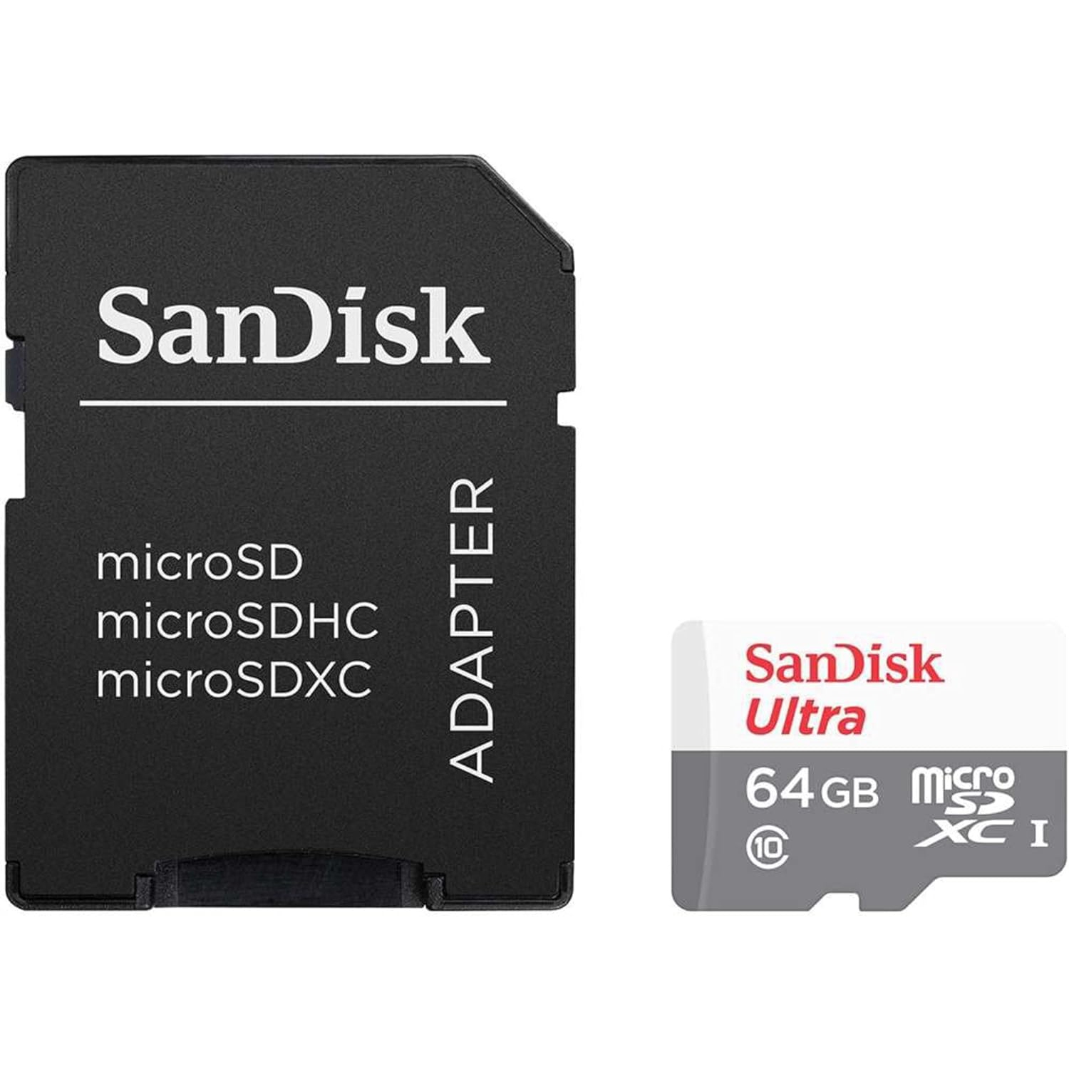 SanDisk 64 GB SDSQUNS-064G-GN3MA Class 10 Ultra Android MicroSDXC Memory Card and SD Adapter