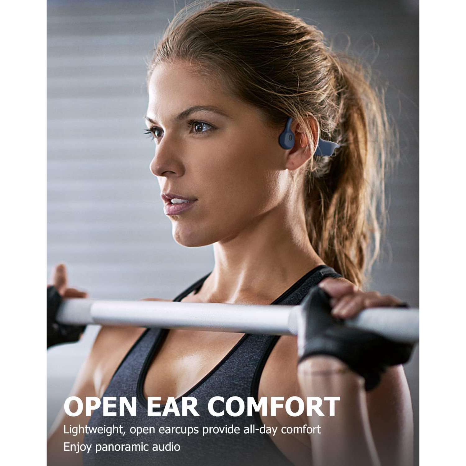 SANOTO Bone Conduction Headphones Bluetooth Open Ear Headphones IPX7 Waterproof Sweatproof Sport Headphones Wireless Earphones for Running Bicycle