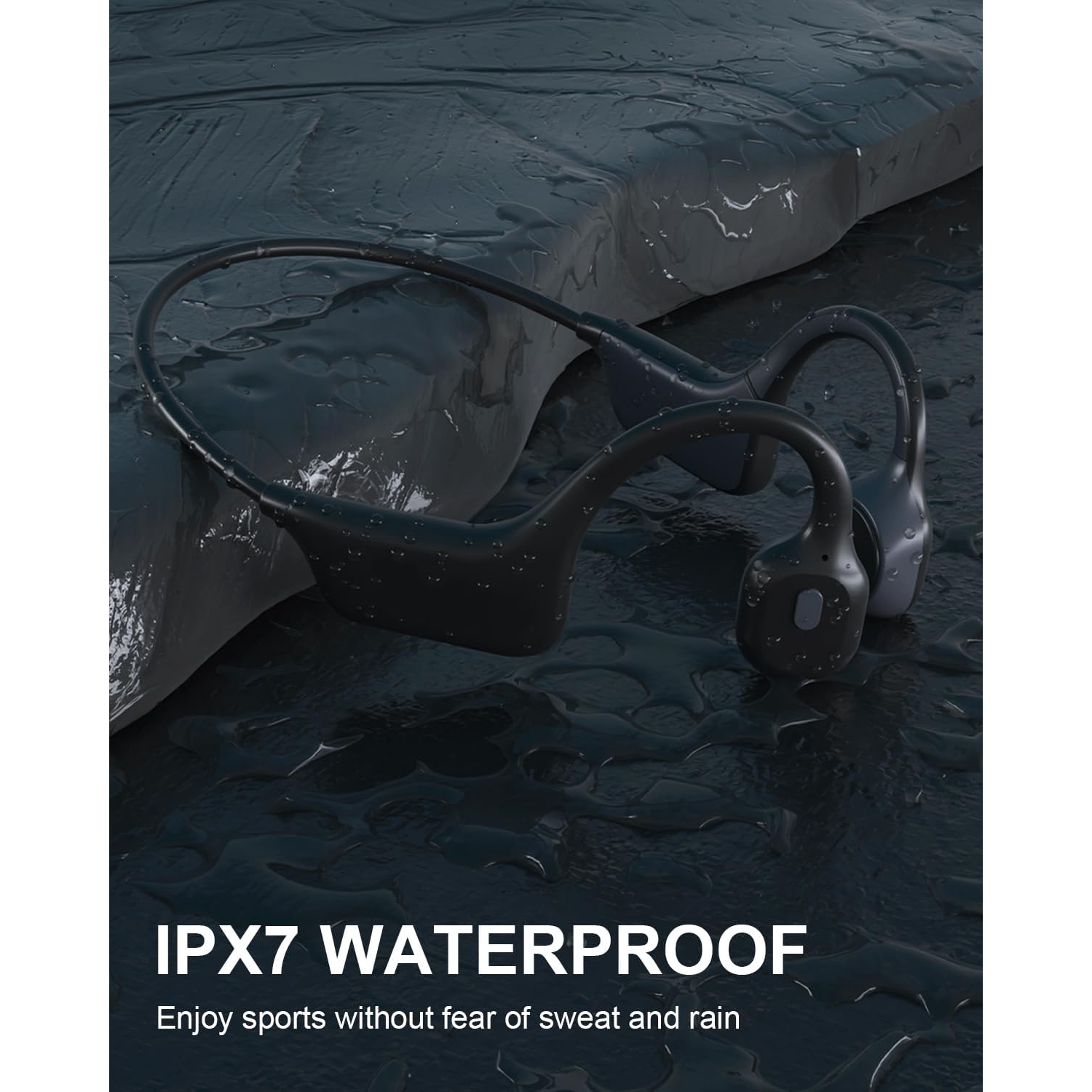 SANOTO Bone Conduction Headphones Wireless Open Ear Headphones IPX7 Waterproof Sweatproof Bluetooth Earphones Sport Headphones for Running Bicycle