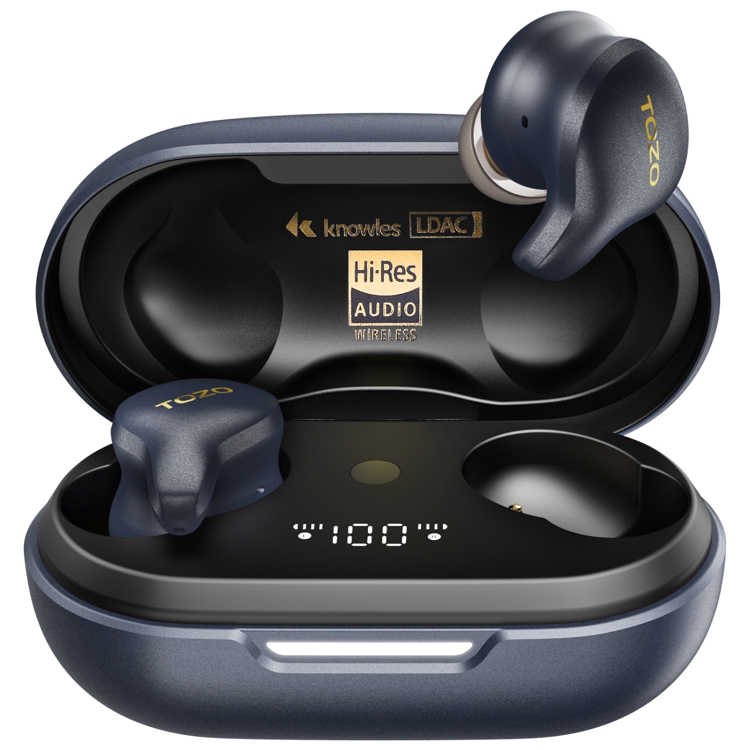 Écouteurs bouton sans fil Bluetooth X1 LDAC et Hi-Res Audio de TOZO - Noir